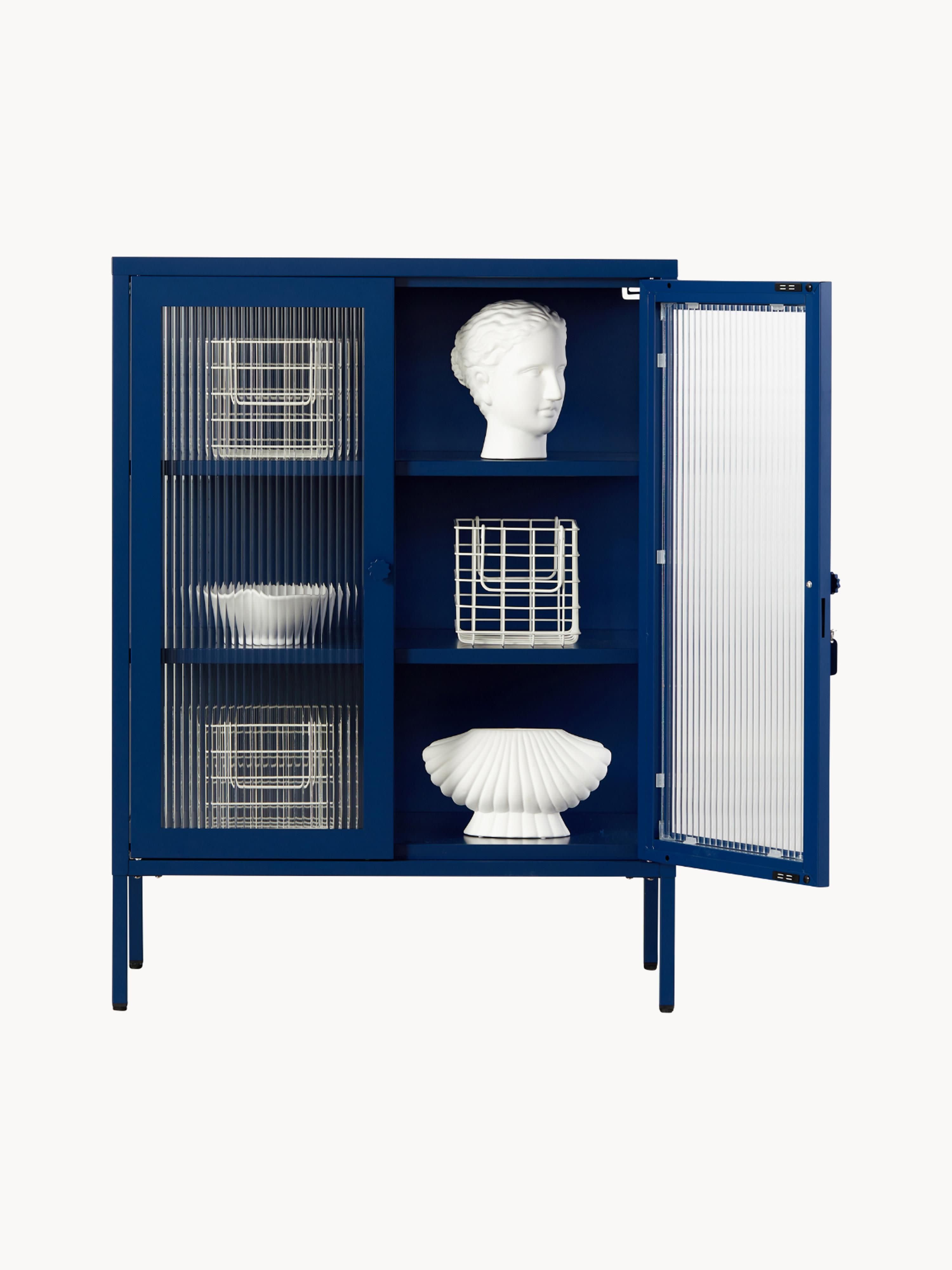 Mixer Metal Display Cabinet The with Ribbed Glass