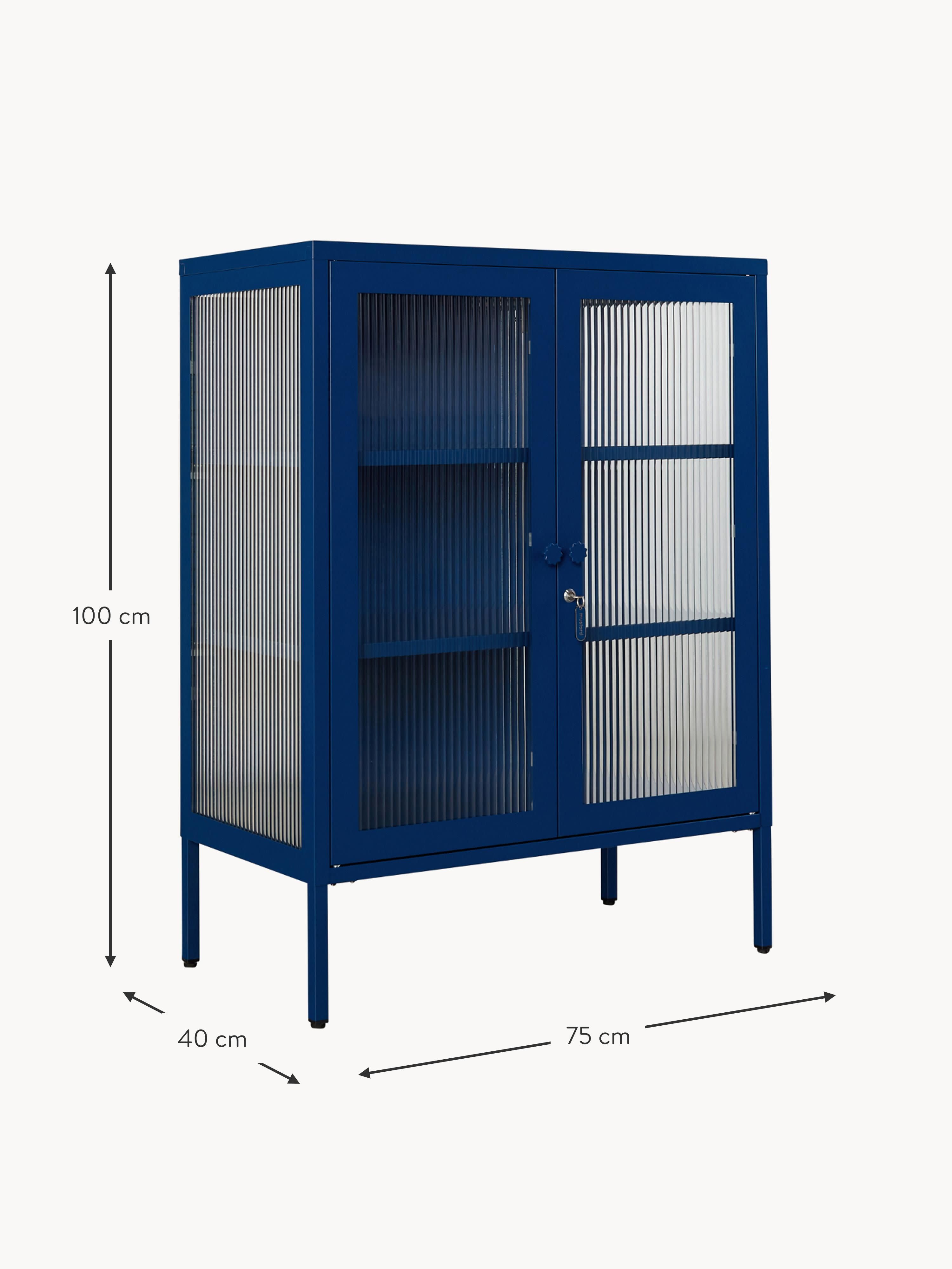 Mixer Metal Display Cabinet The with Ribbed Glass