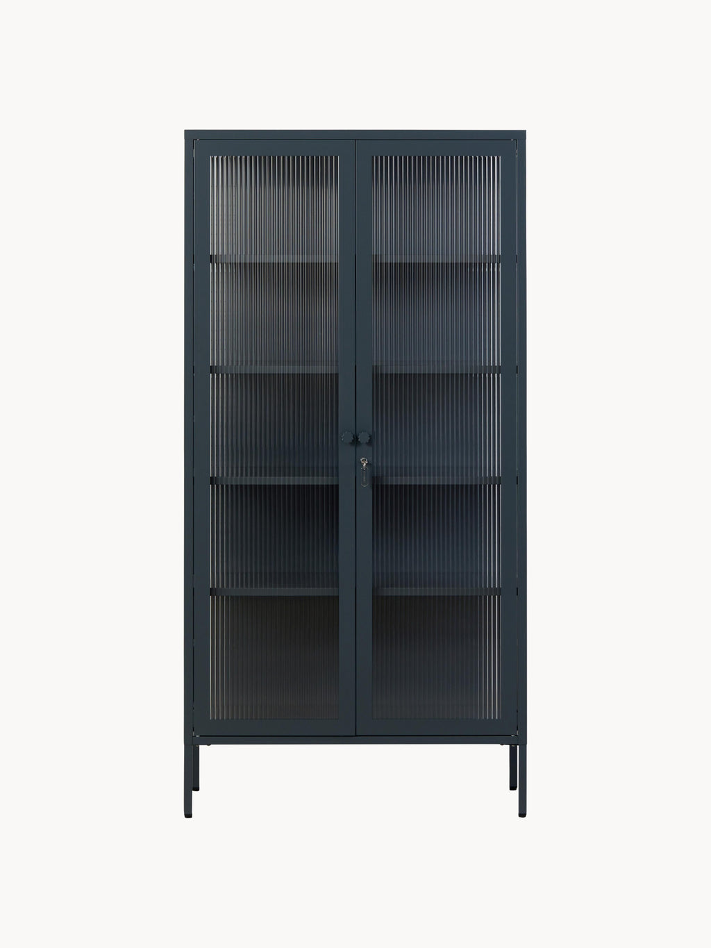 Collector Metal Display Cabinet The with Ribbed Glass