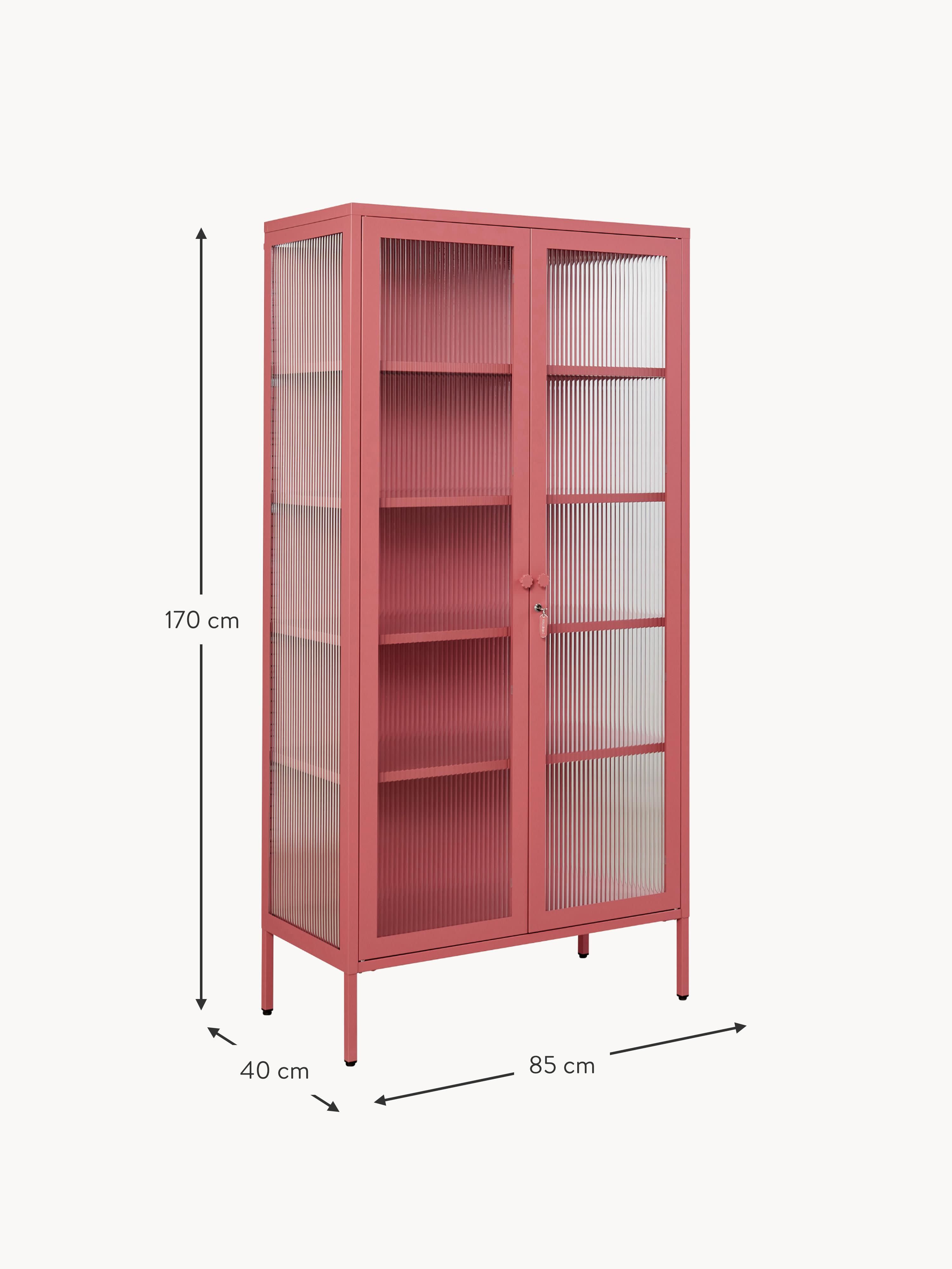 Collector Metal Display Cabinet The with Ribbed Glass
