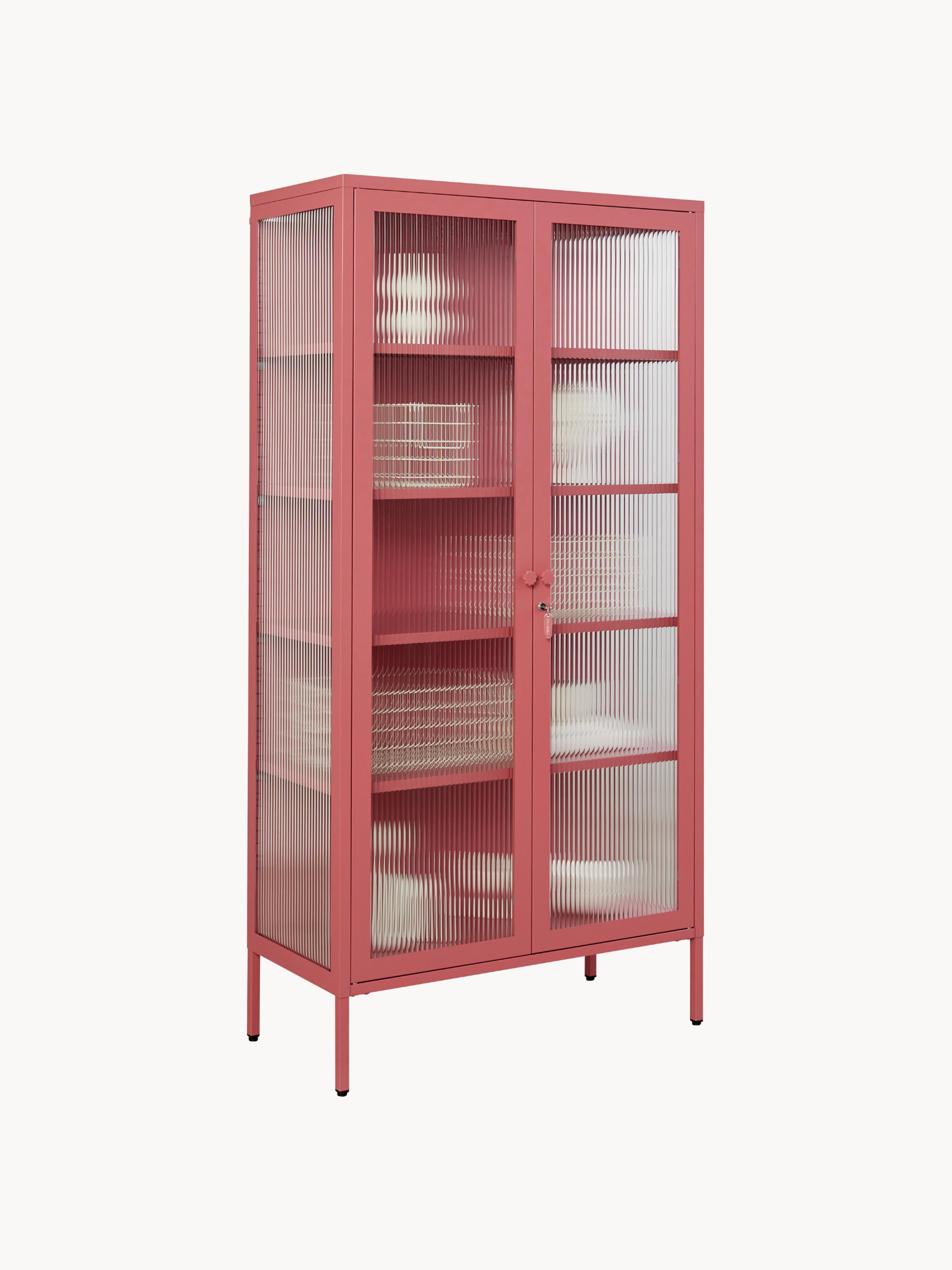 Collector Metal Display Cabinet The with Ribbed Glass