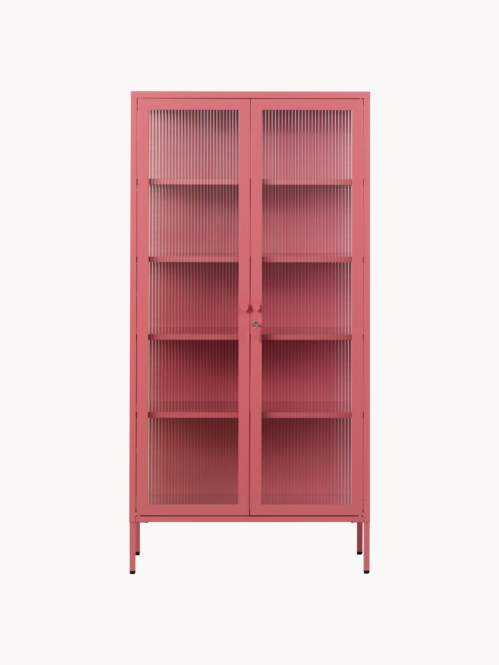 Collector Metal Display Cabinet The with Ribbed Glass