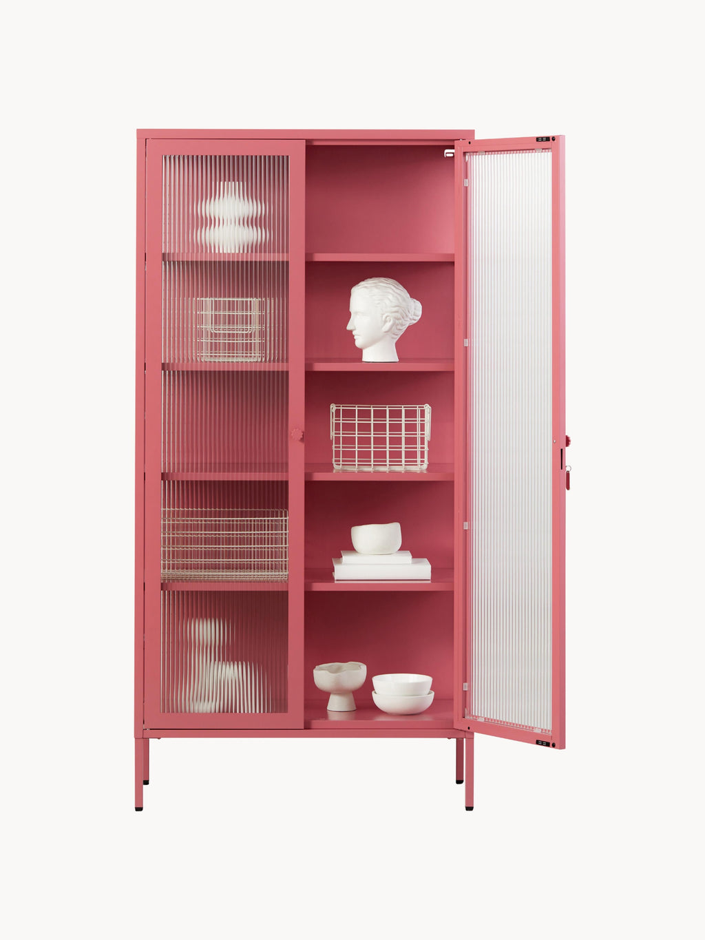 Collector Metal Display Cabinet The with Ribbed Glass