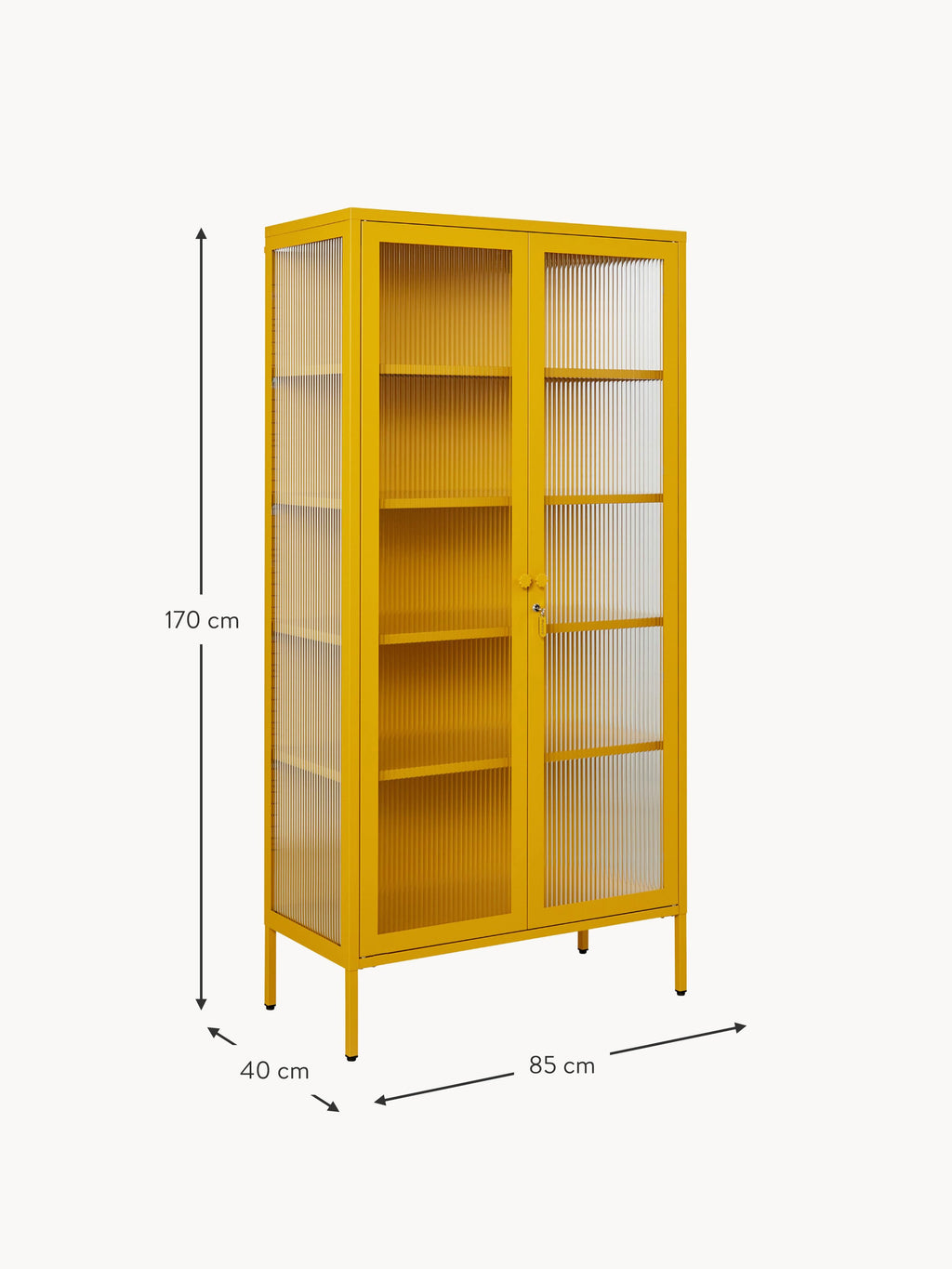 Collector Metal Display Cabinet The with Ribbed Glass