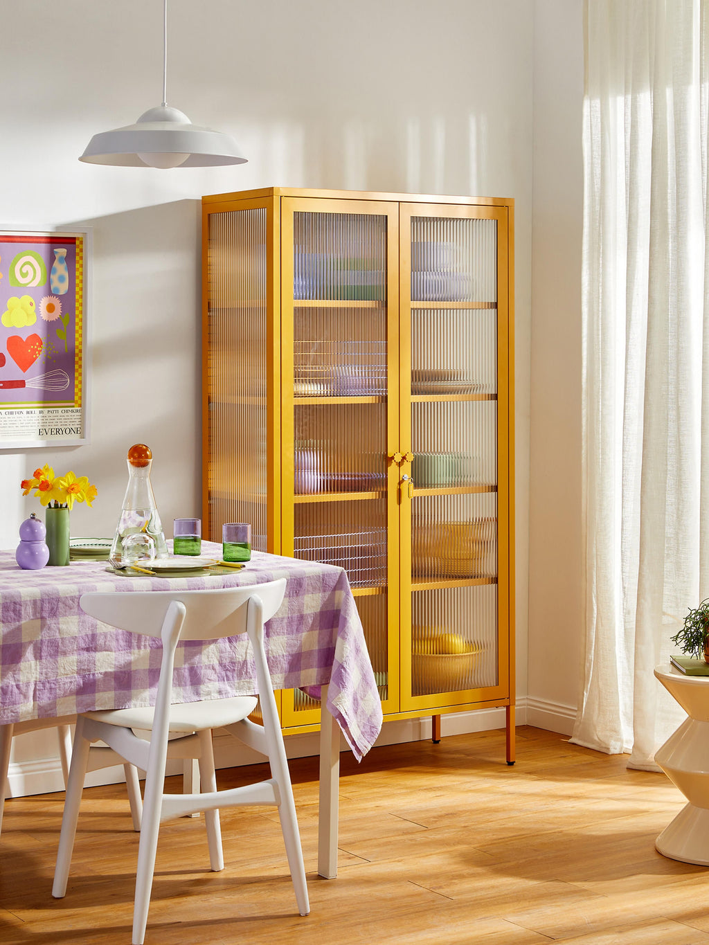 Collector Metal Display Cabinet The with Ribbed Glass