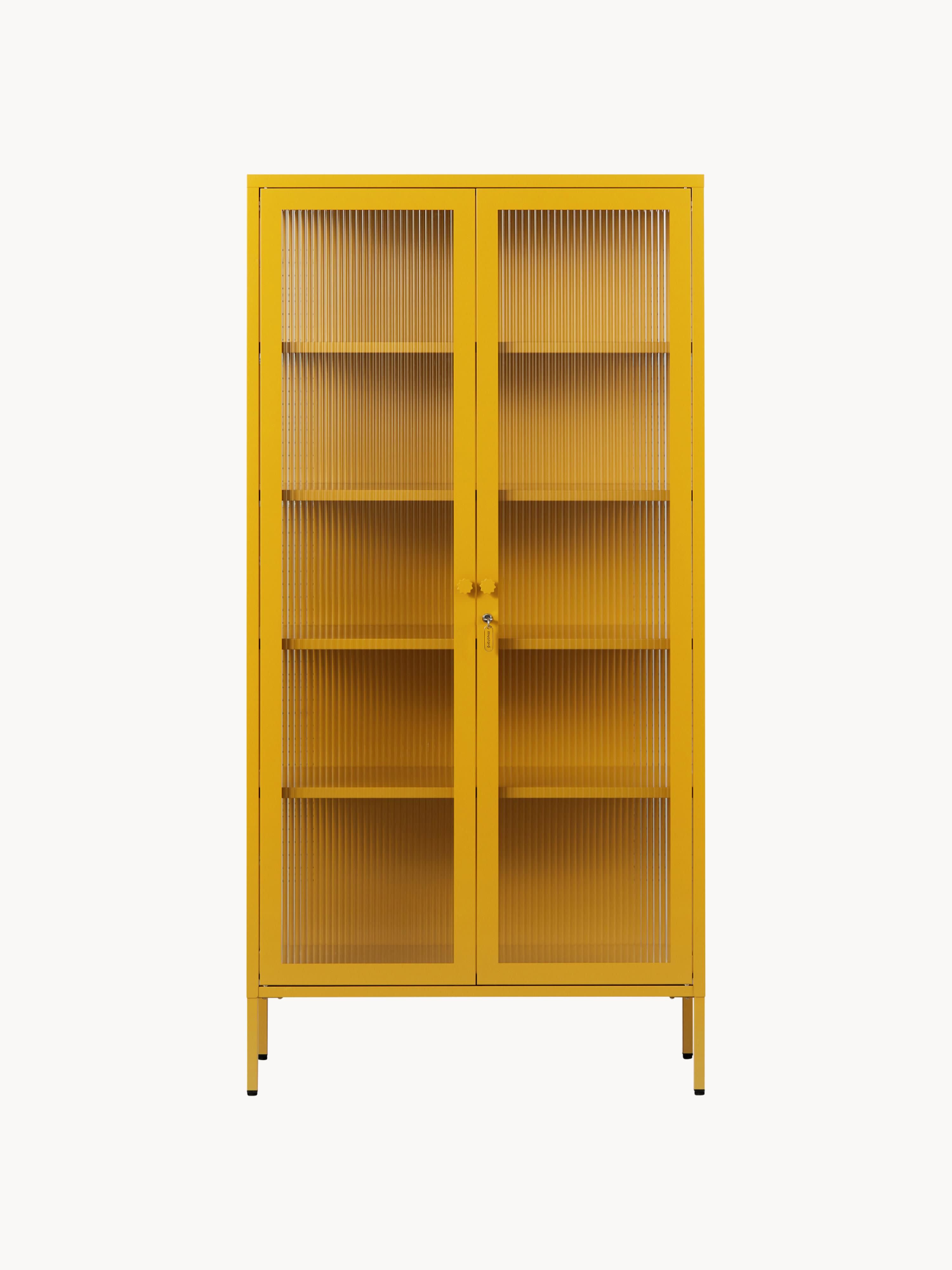 Collector Metal Display Cabinet The with Ribbed Glass