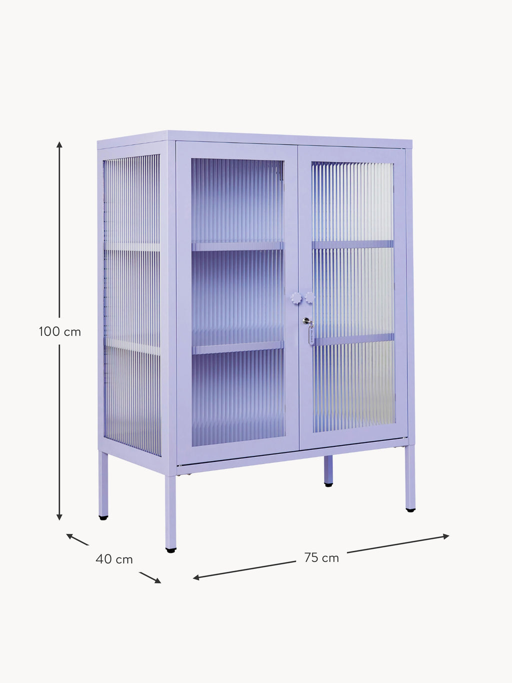 Mixer Metal Display Cabinet The with Ribbed Glass