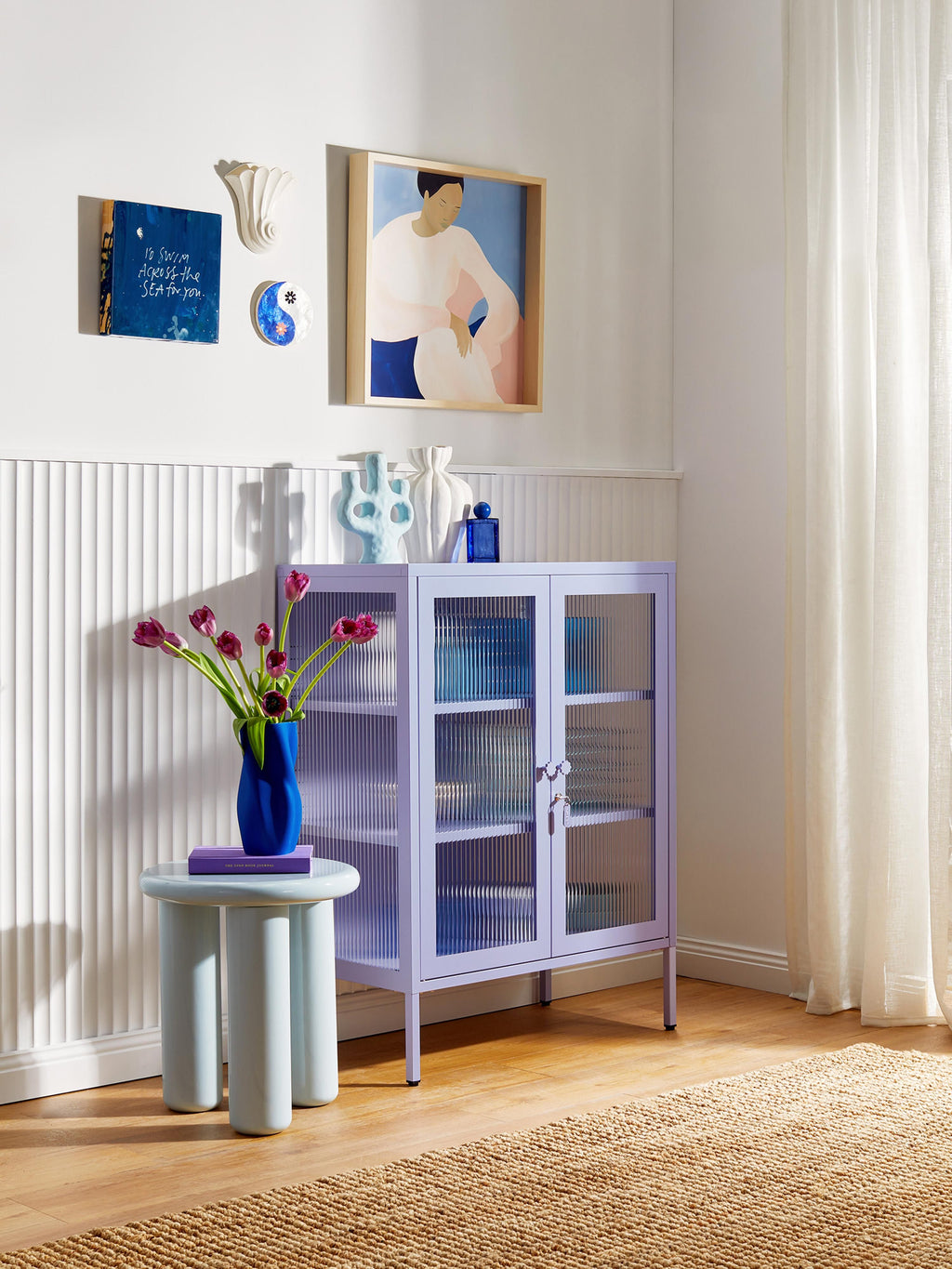 Mixer Metal Display Cabinet The with Ribbed Glass