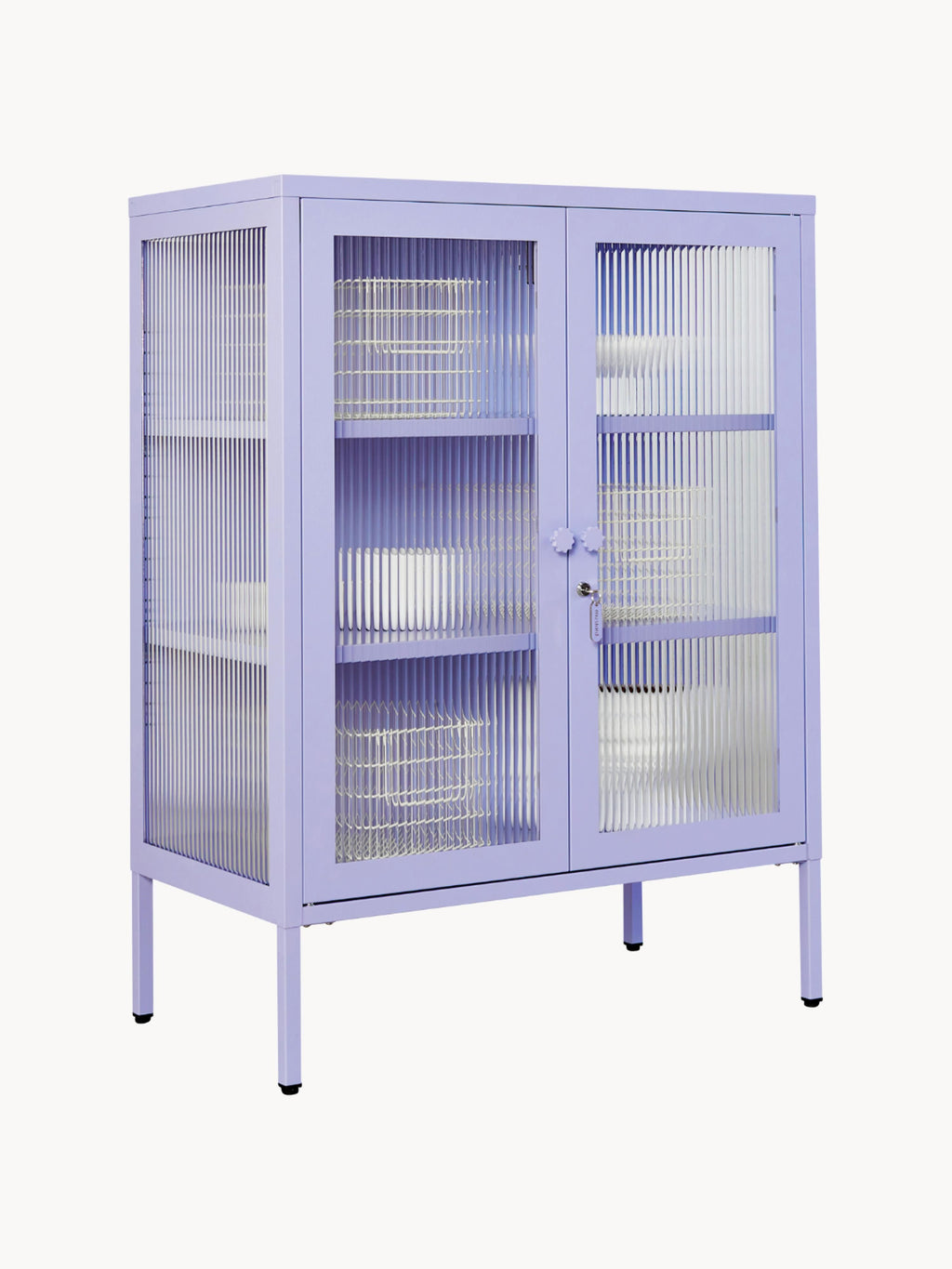Mixer Metal Display Cabinet The with Ribbed Glass