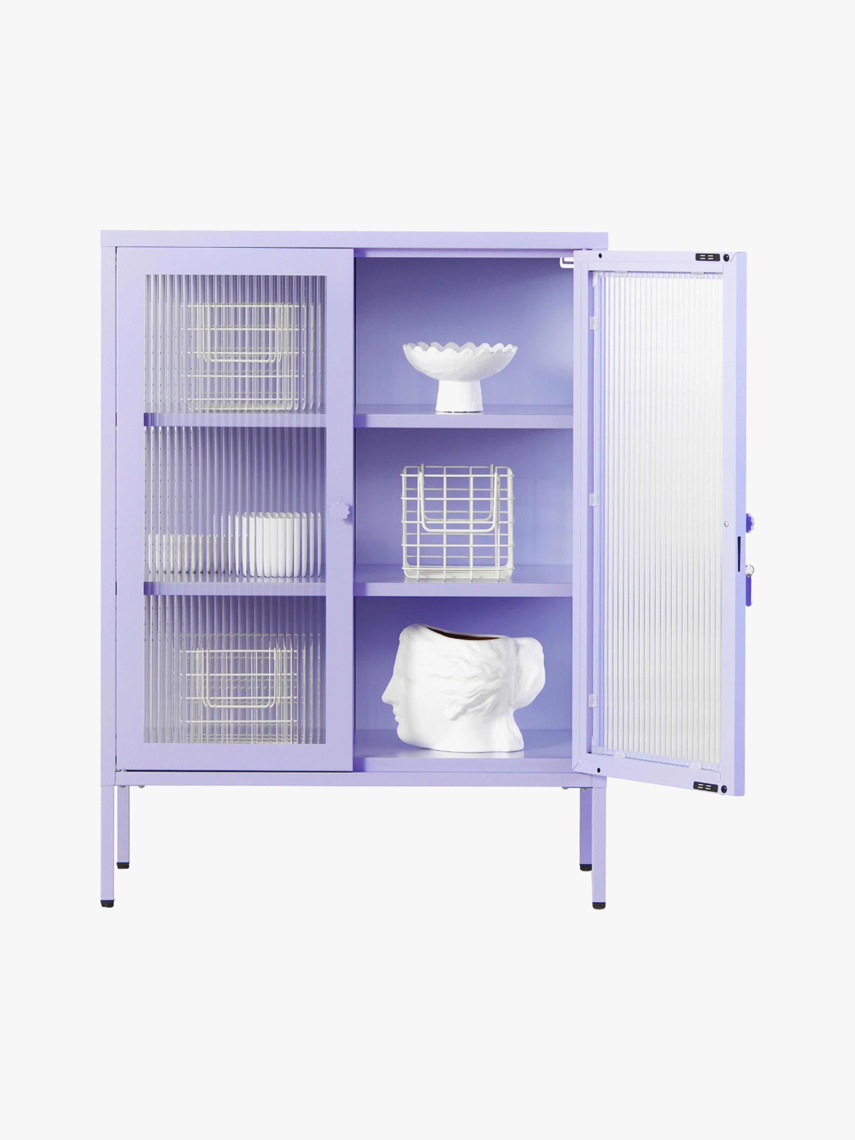 Mixer Metal Display Cabinet The with Ribbed Glass