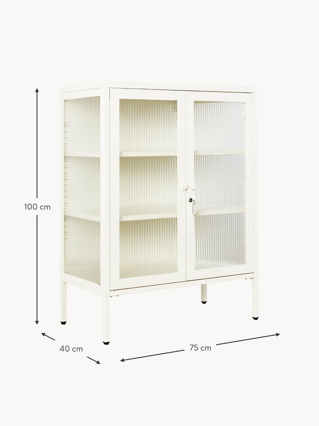 Mixer Metal Display Cabinet The with Ribbed Glass