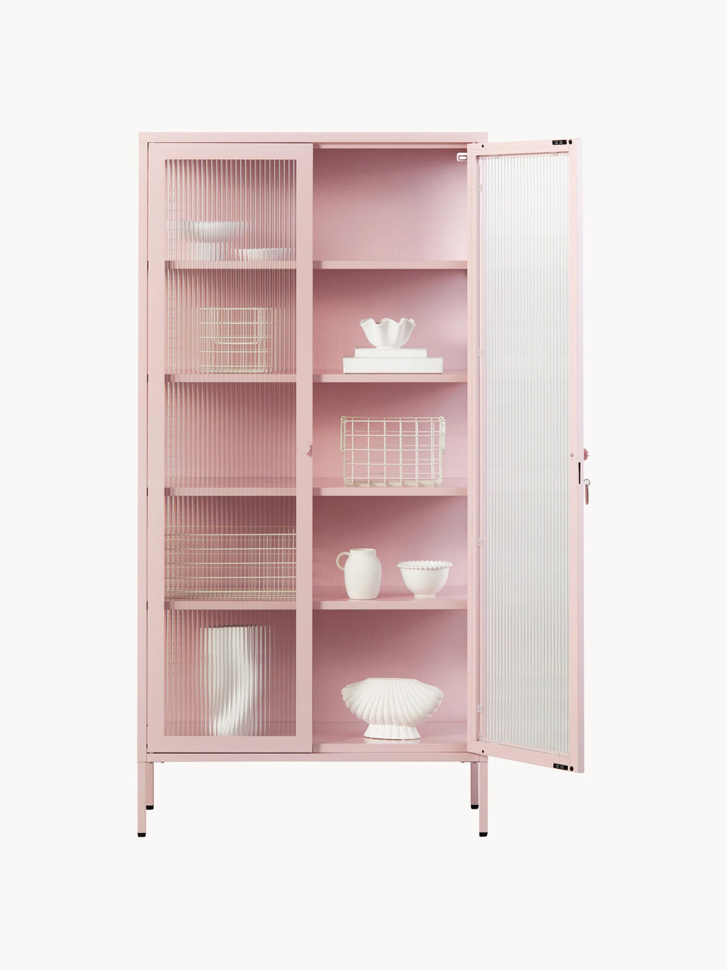 Collector Metal Display Cabinet The with Ribbed Glass