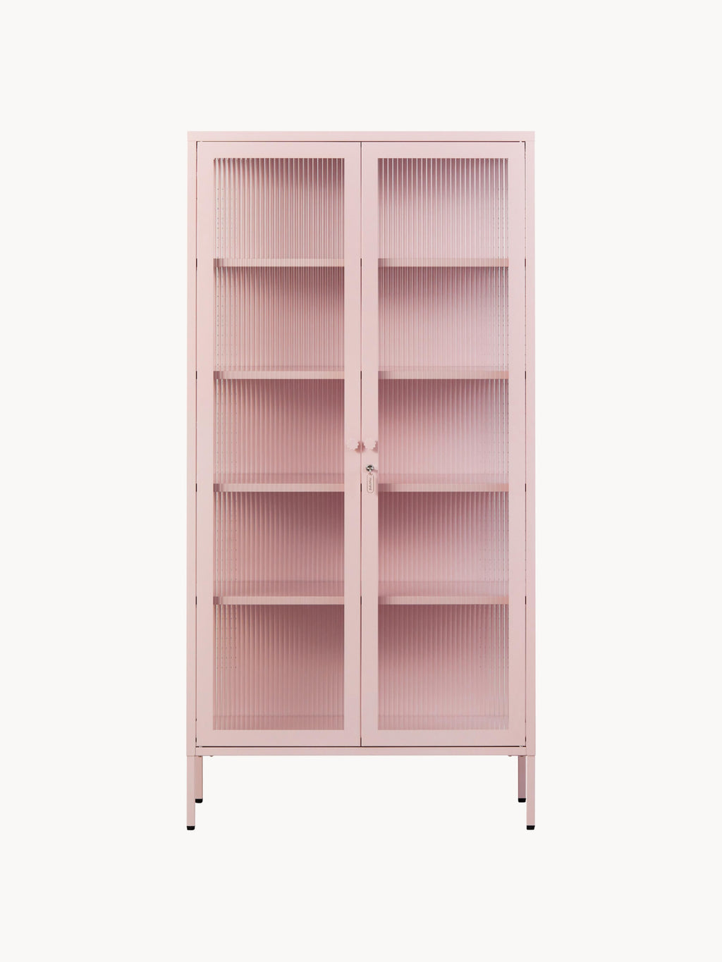 Collector Metal Display Cabinet The with Ribbed Glass