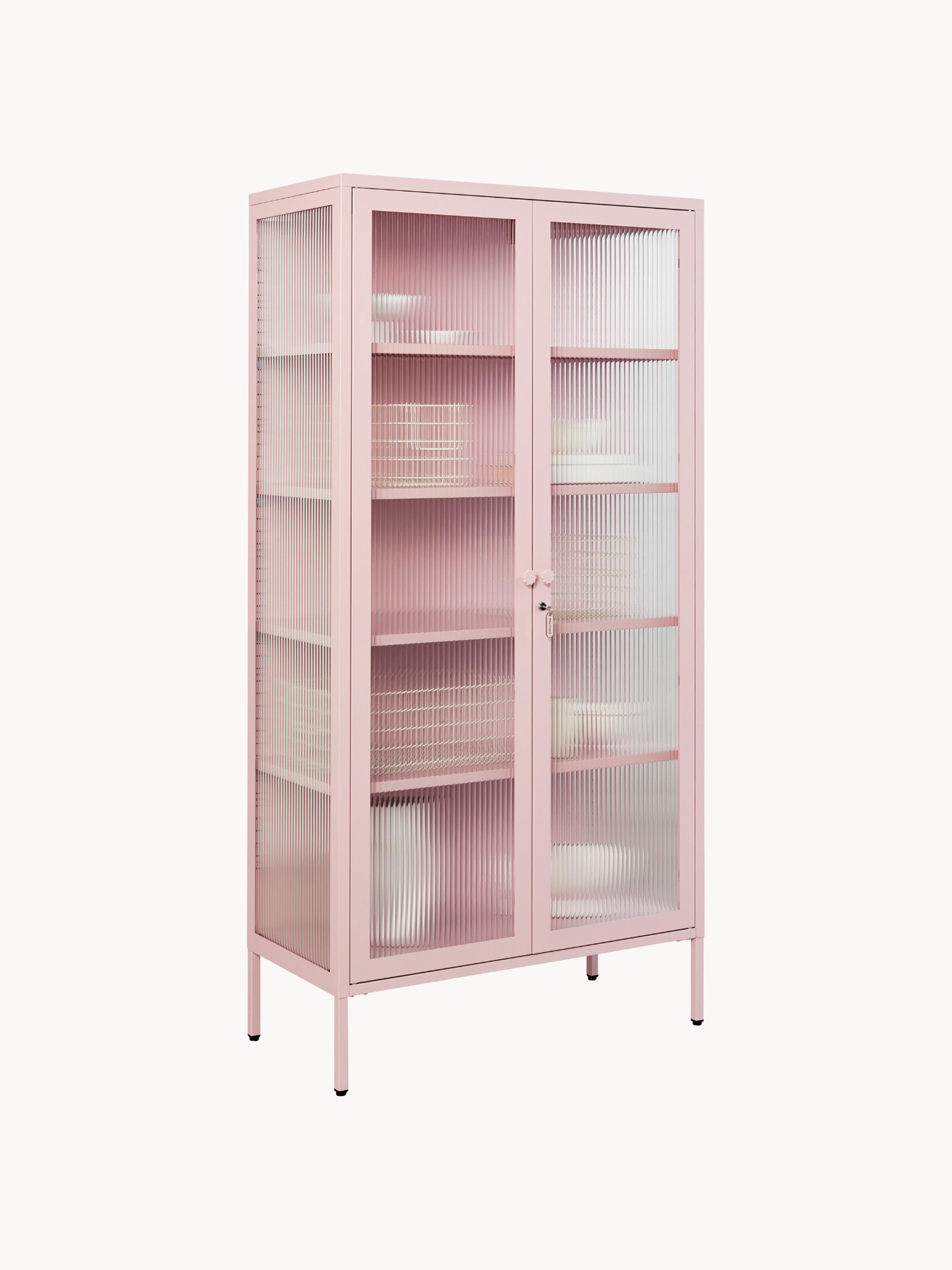 Collector Metal Display Cabinet The with Ribbed Glass