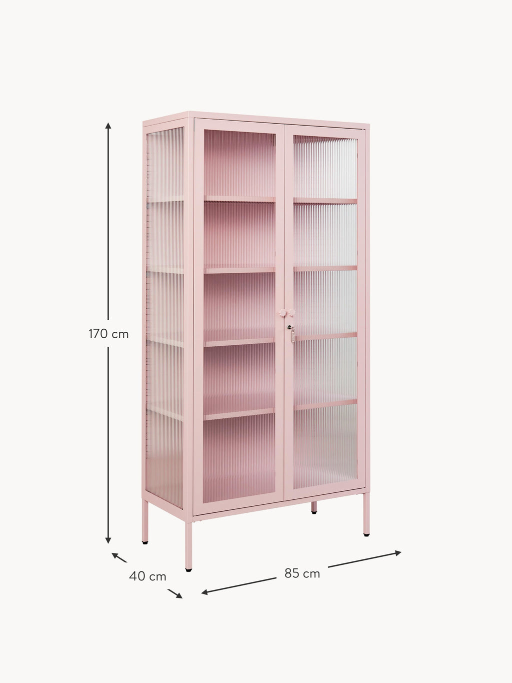 Collector Metal Display Cabinet The with Ribbed Glass