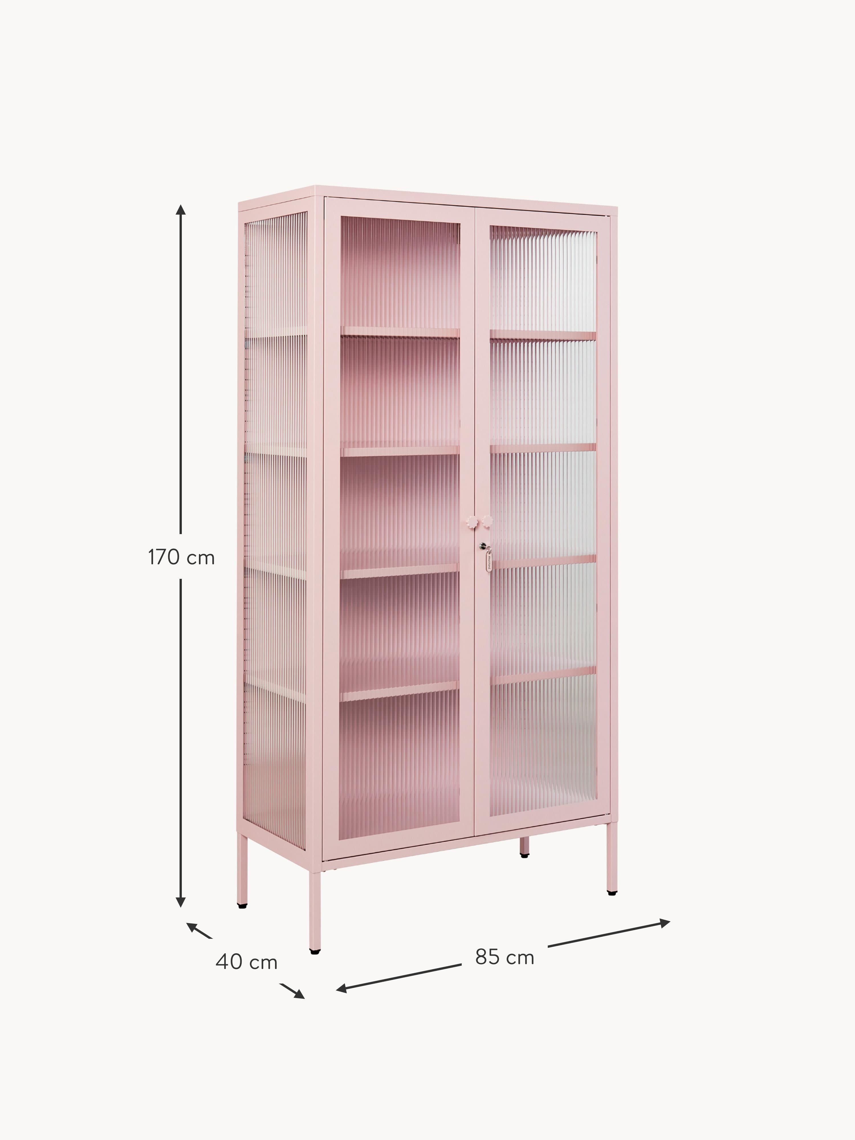 Collector Metal Display Cabinet The with Ribbed Glass