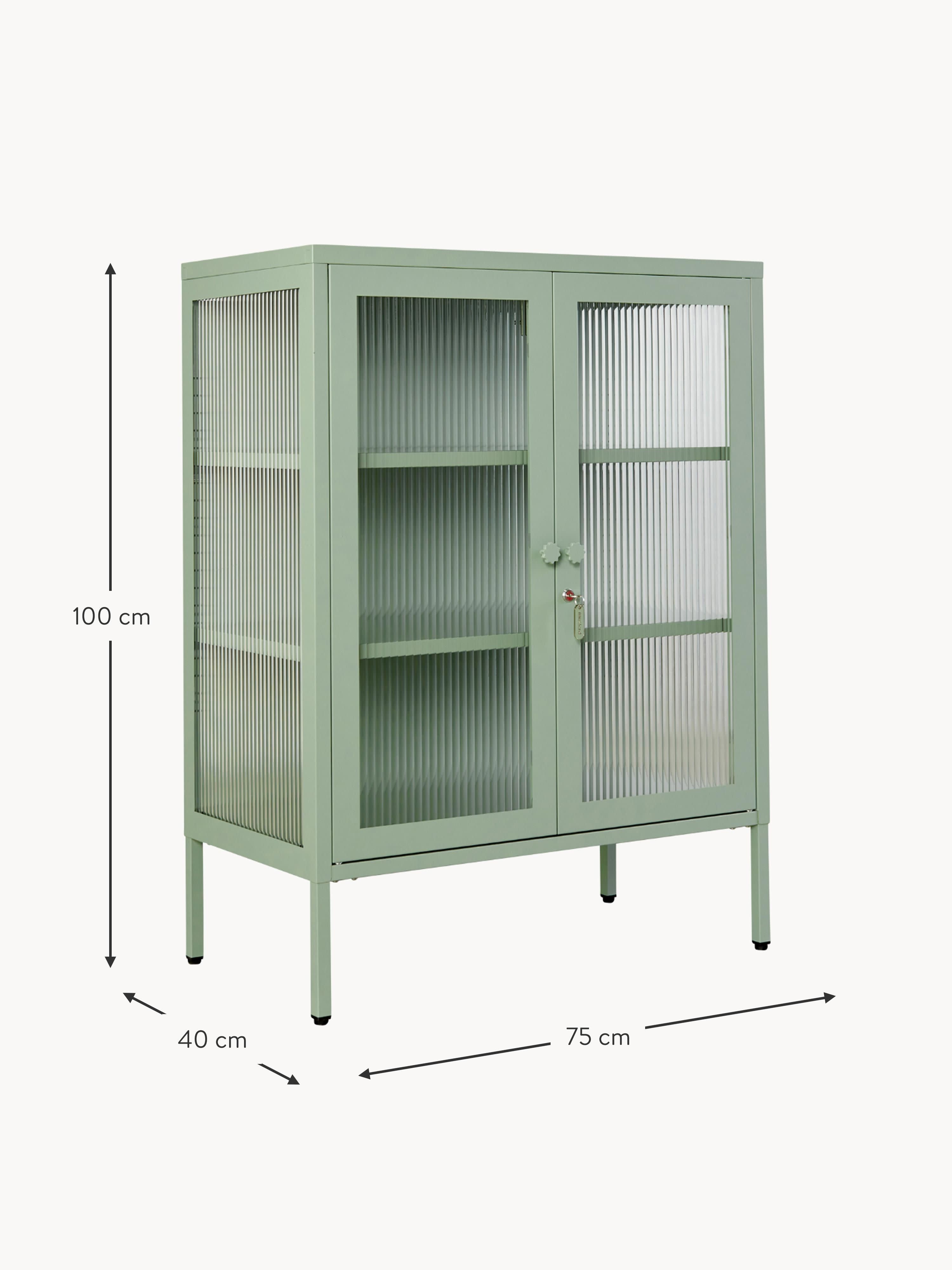 Mixer Metal Display Cabinet The with Ribbed Glass