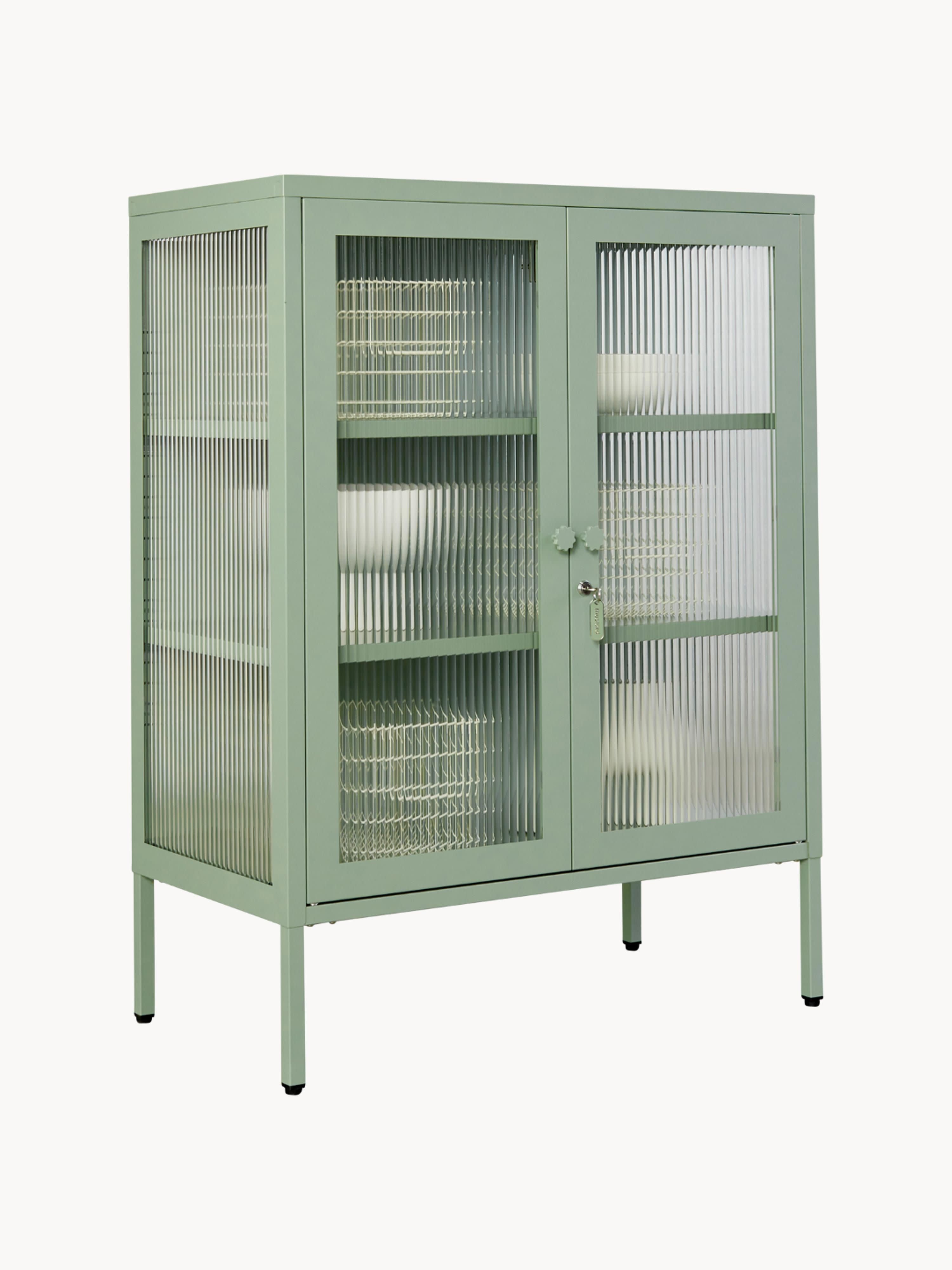 Mixer Metal Display Cabinet The with Ribbed Glass