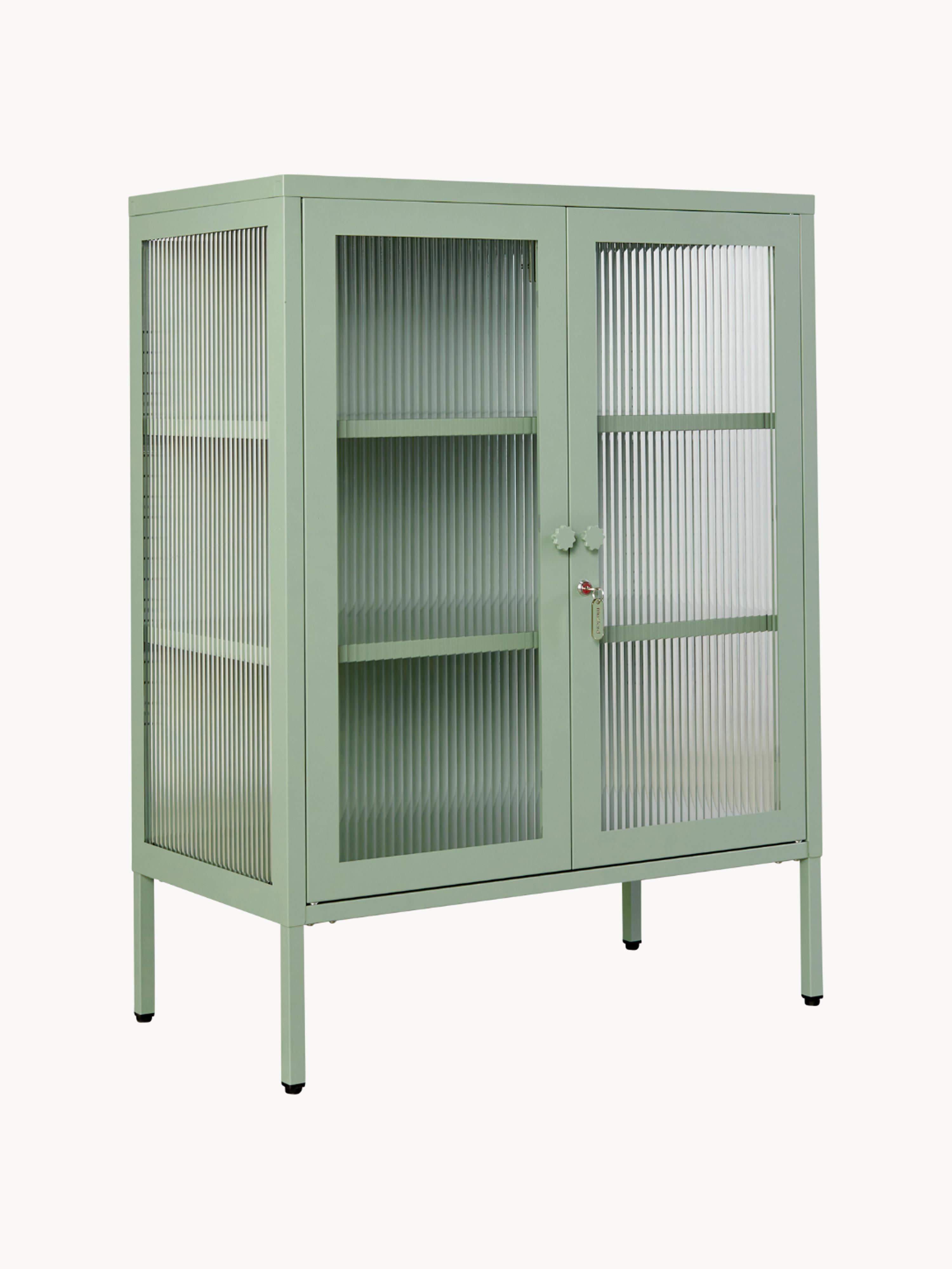 Gallery image 1 - Metal Display Cabinet The Mixer with Ribbed Glass