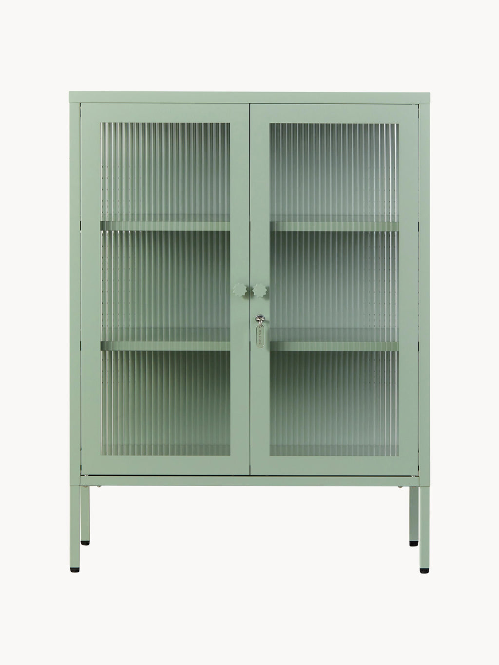 Mixer Metal Display Cabinet The with Ribbed Glass