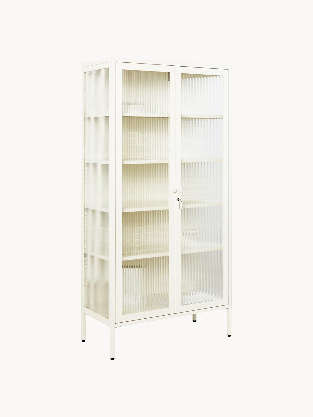 Collector Metal Display Cabinet The with Ribbed Glass