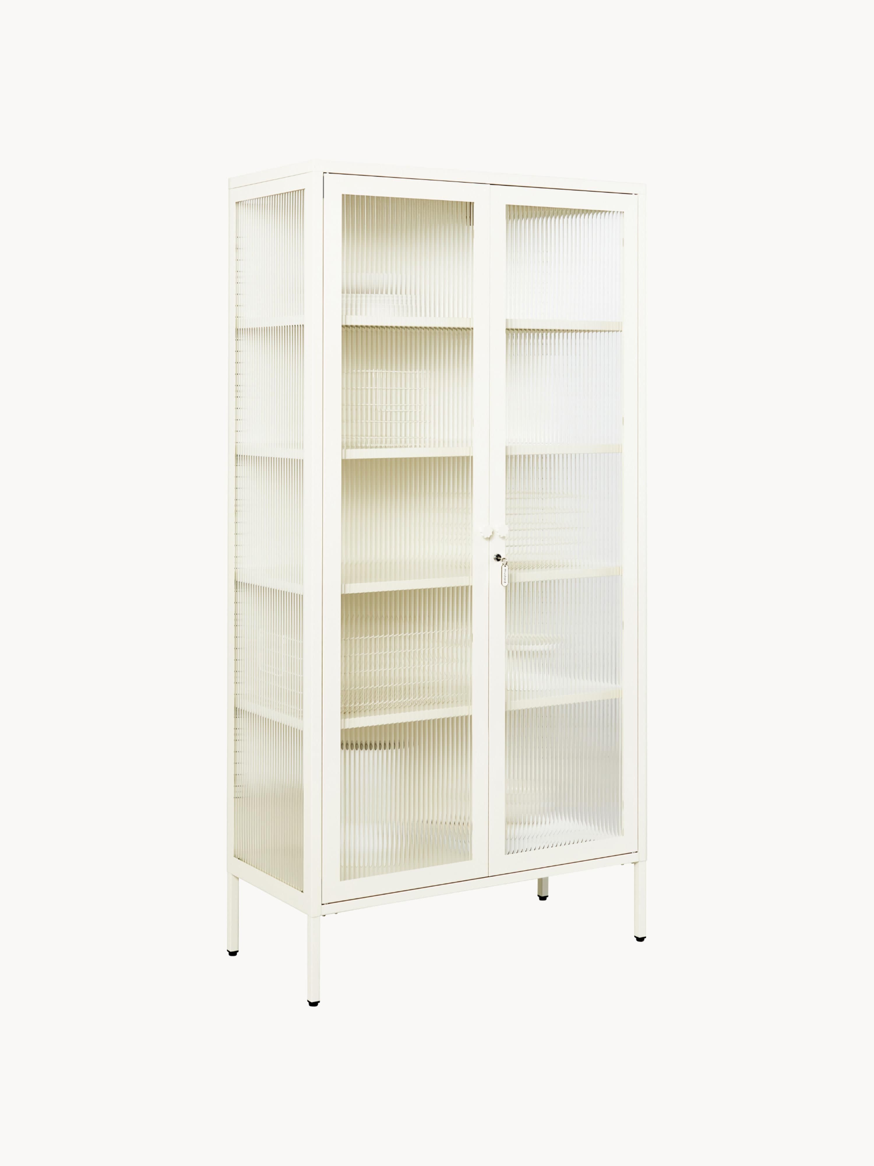 Collector Metal Display Cabinet The with Ribbed Glass