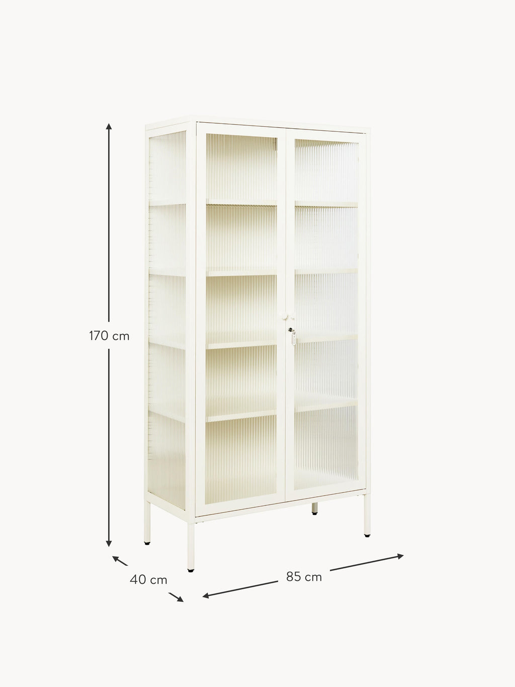 Collector Metal Display Cabinet The with Ribbed Glass