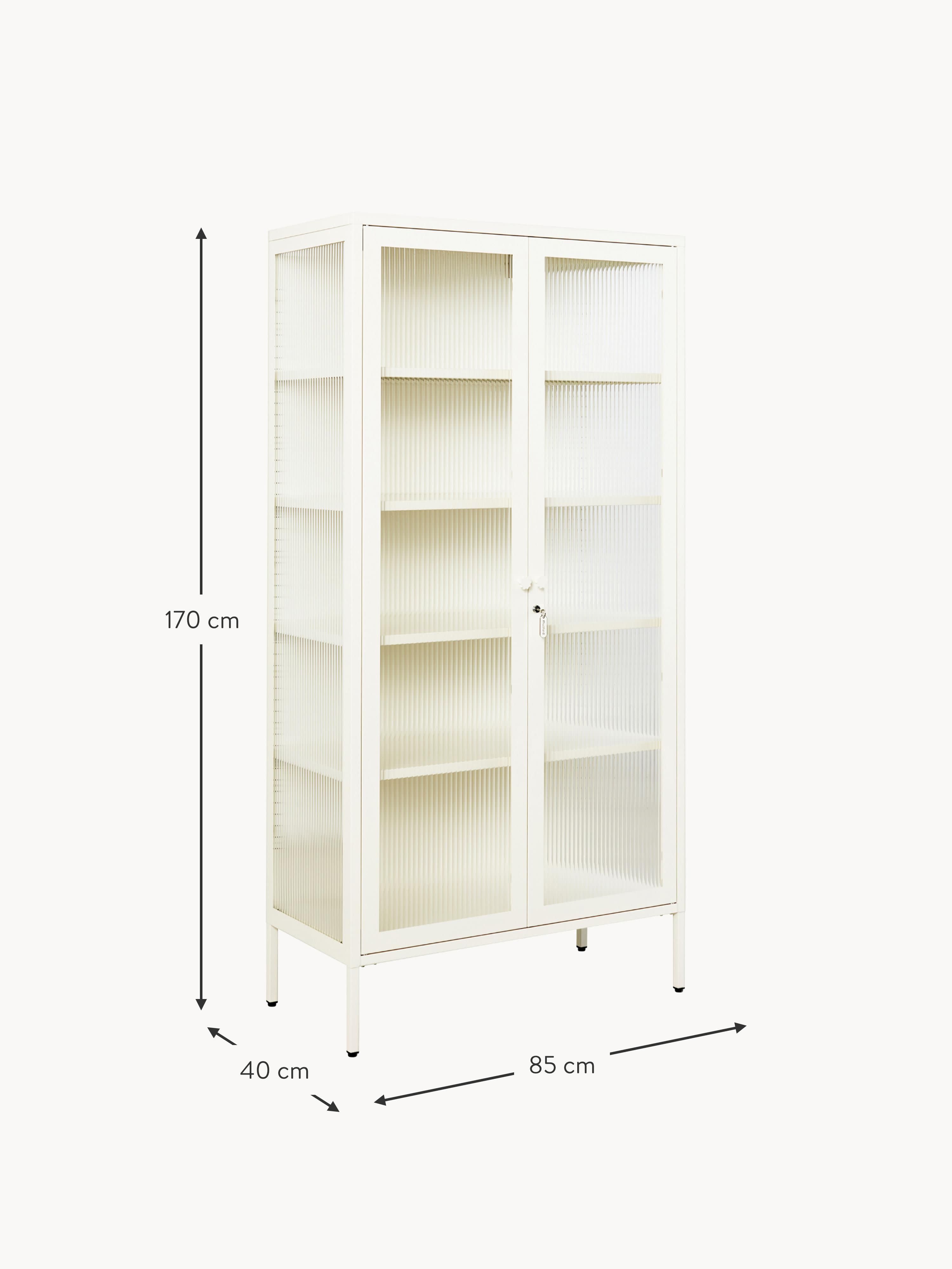 Collector Metal Display Cabinet The with Ribbed Glass