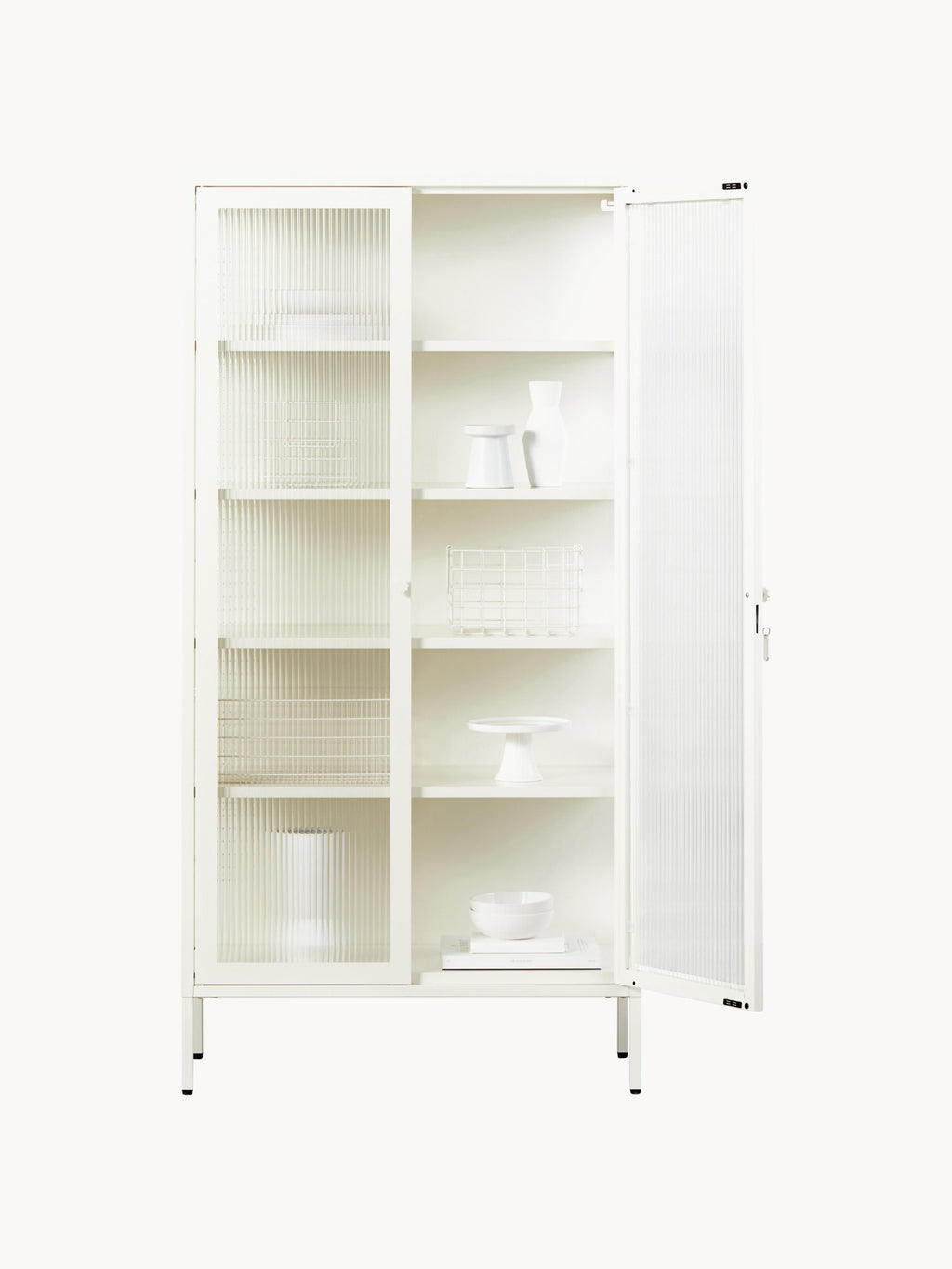 Collector Metal Display Cabinet The with Ribbed Glass