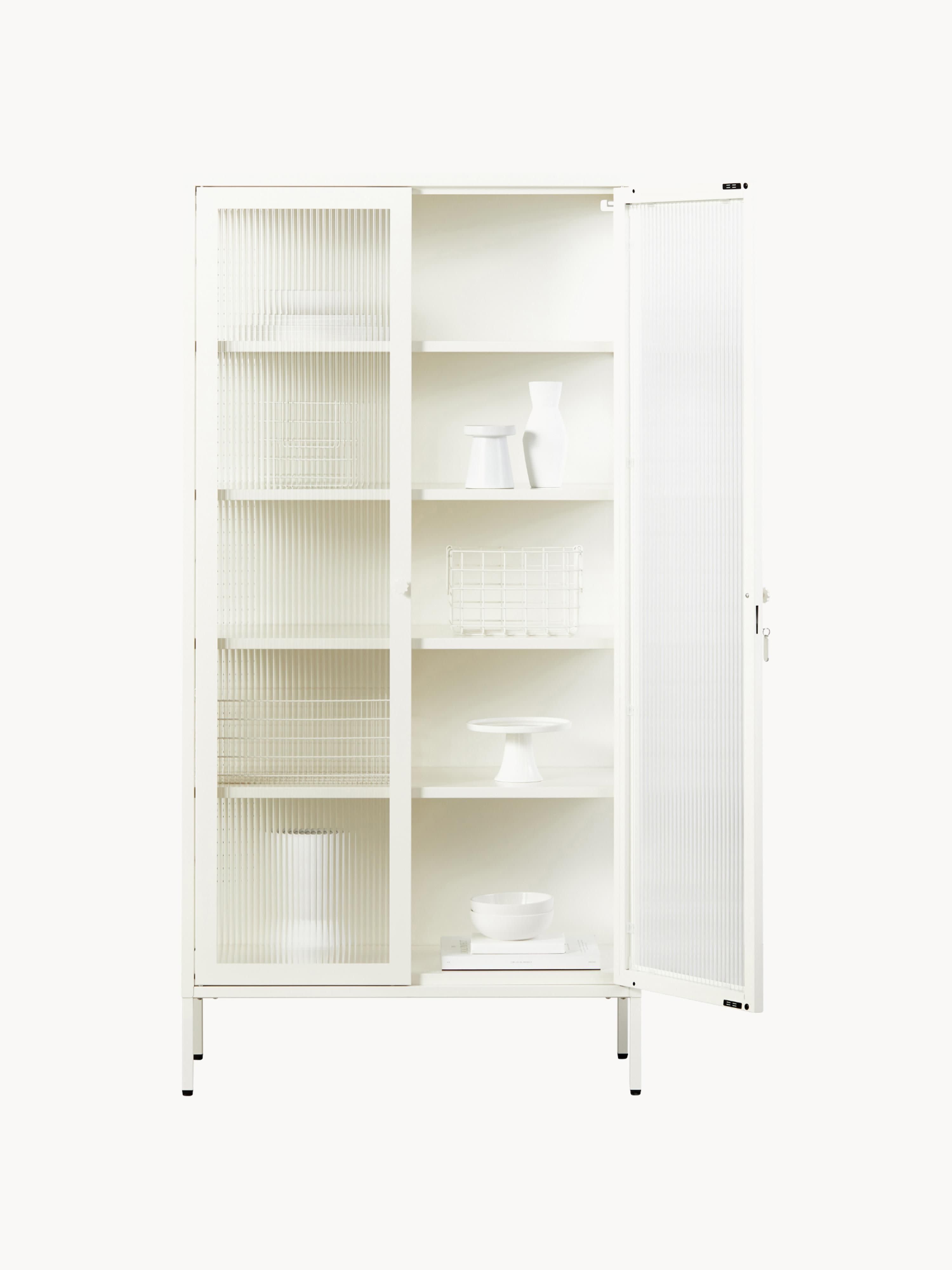 Collector Metal Display Cabinet The with Ribbed Glass