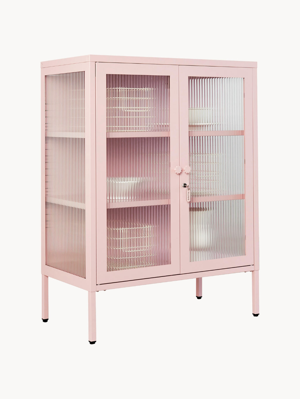 Mixer Metal Display Cabinet The with Ribbed Glass