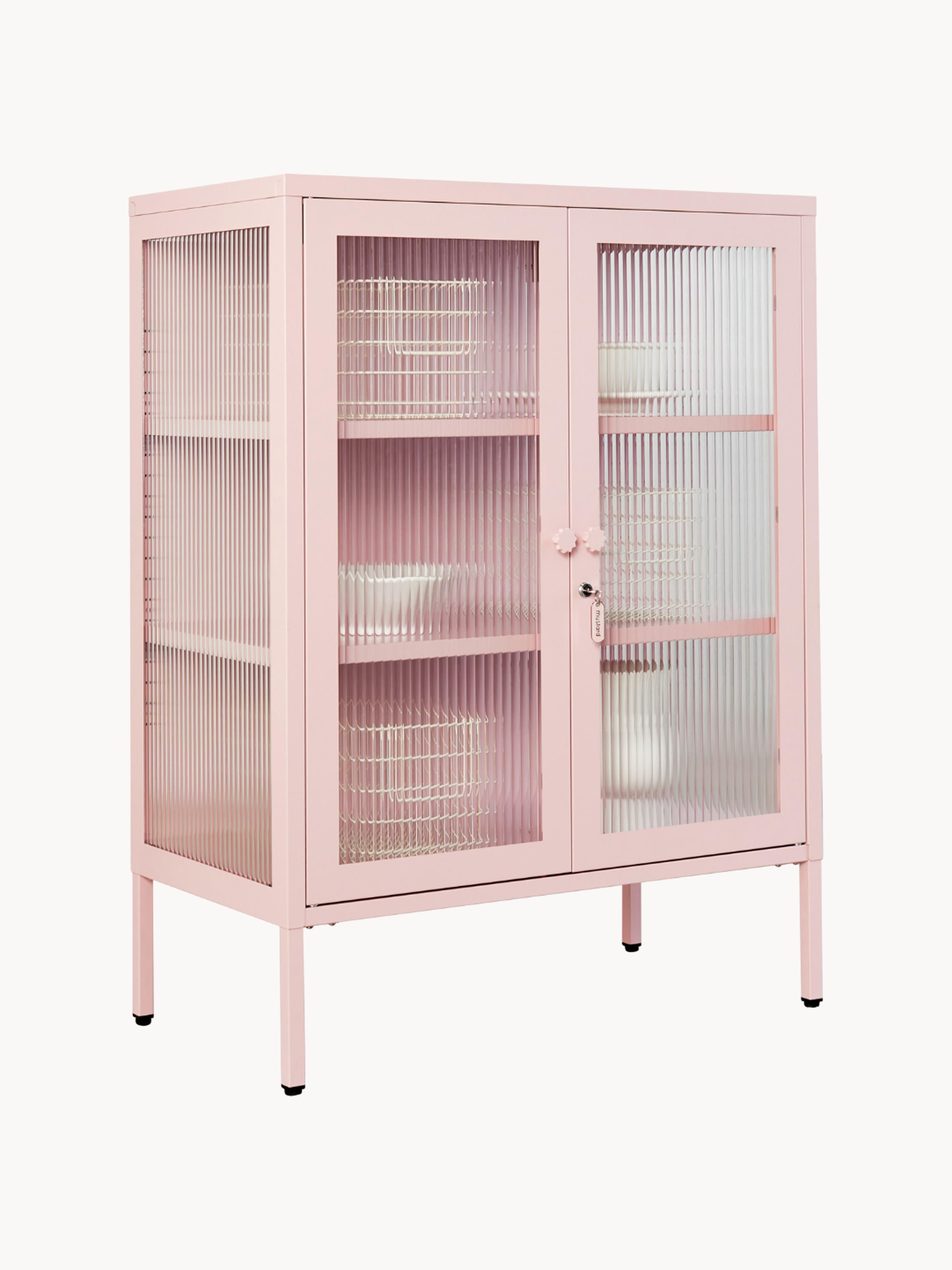 Mixer Metal Display Cabinet The with Ribbed Glass