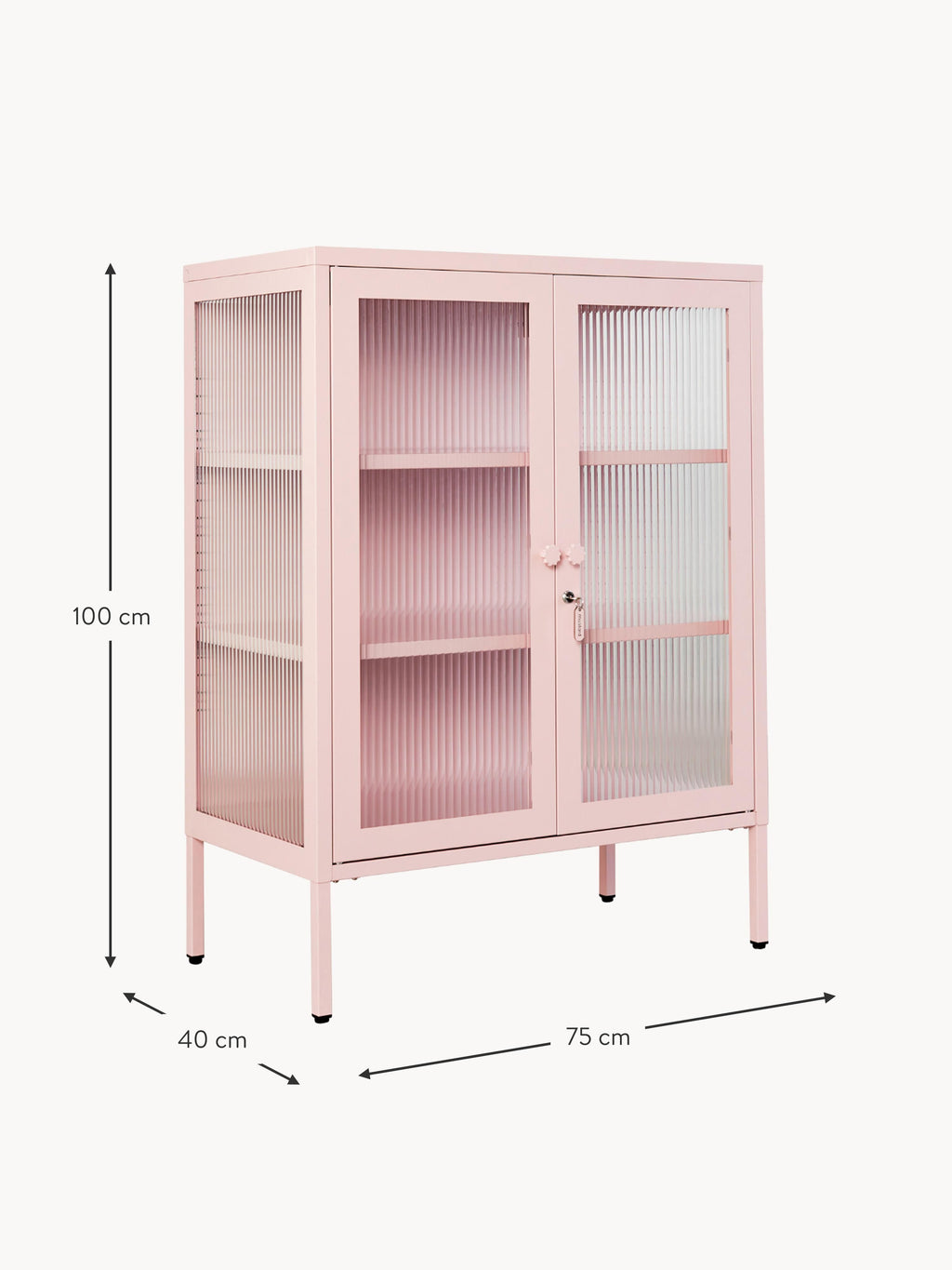 Mixer Metal Display Cabinet The with Ribbed Glass