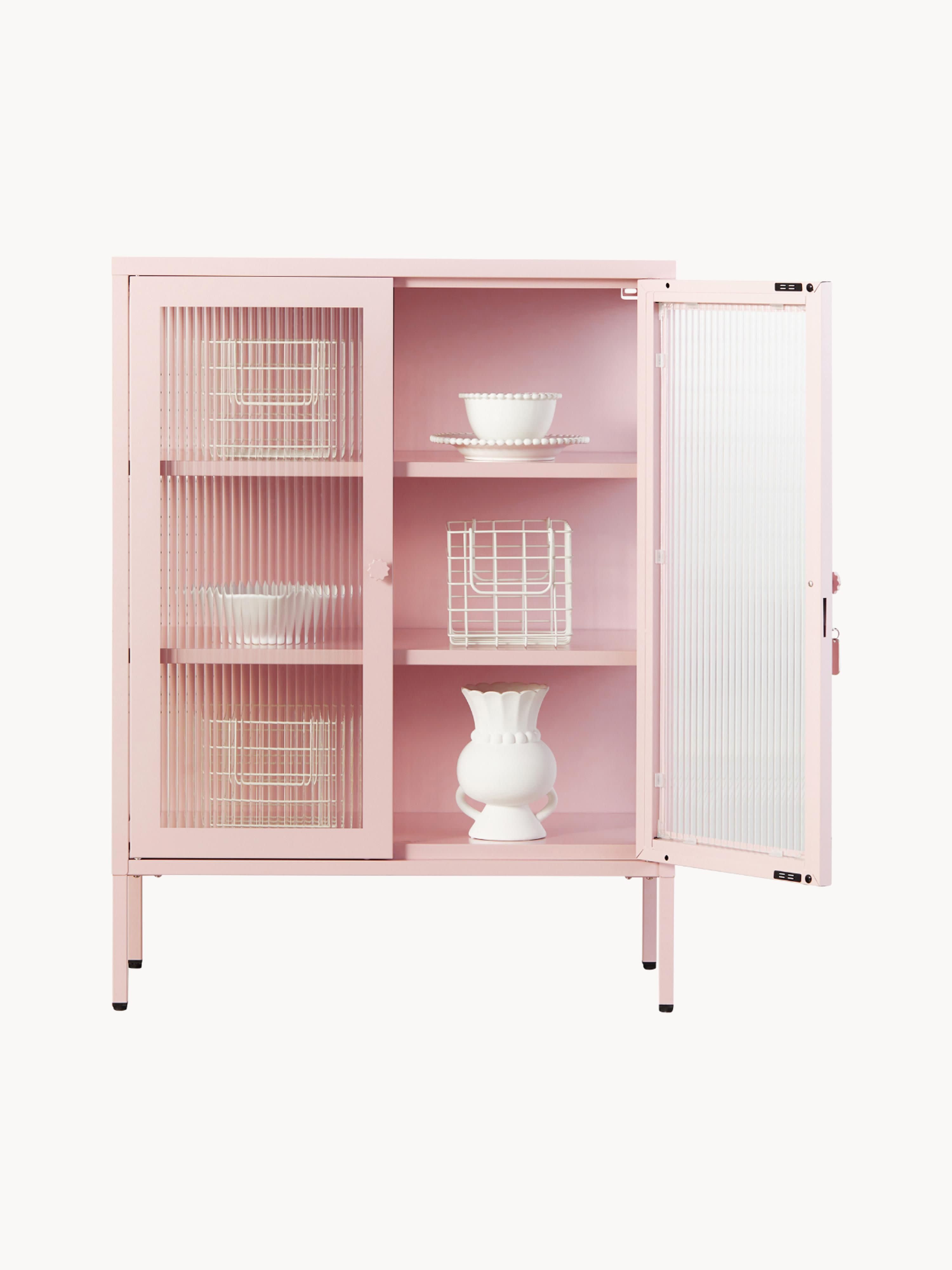 Mixer Metal Display Cabinet The with Ribbed Glass