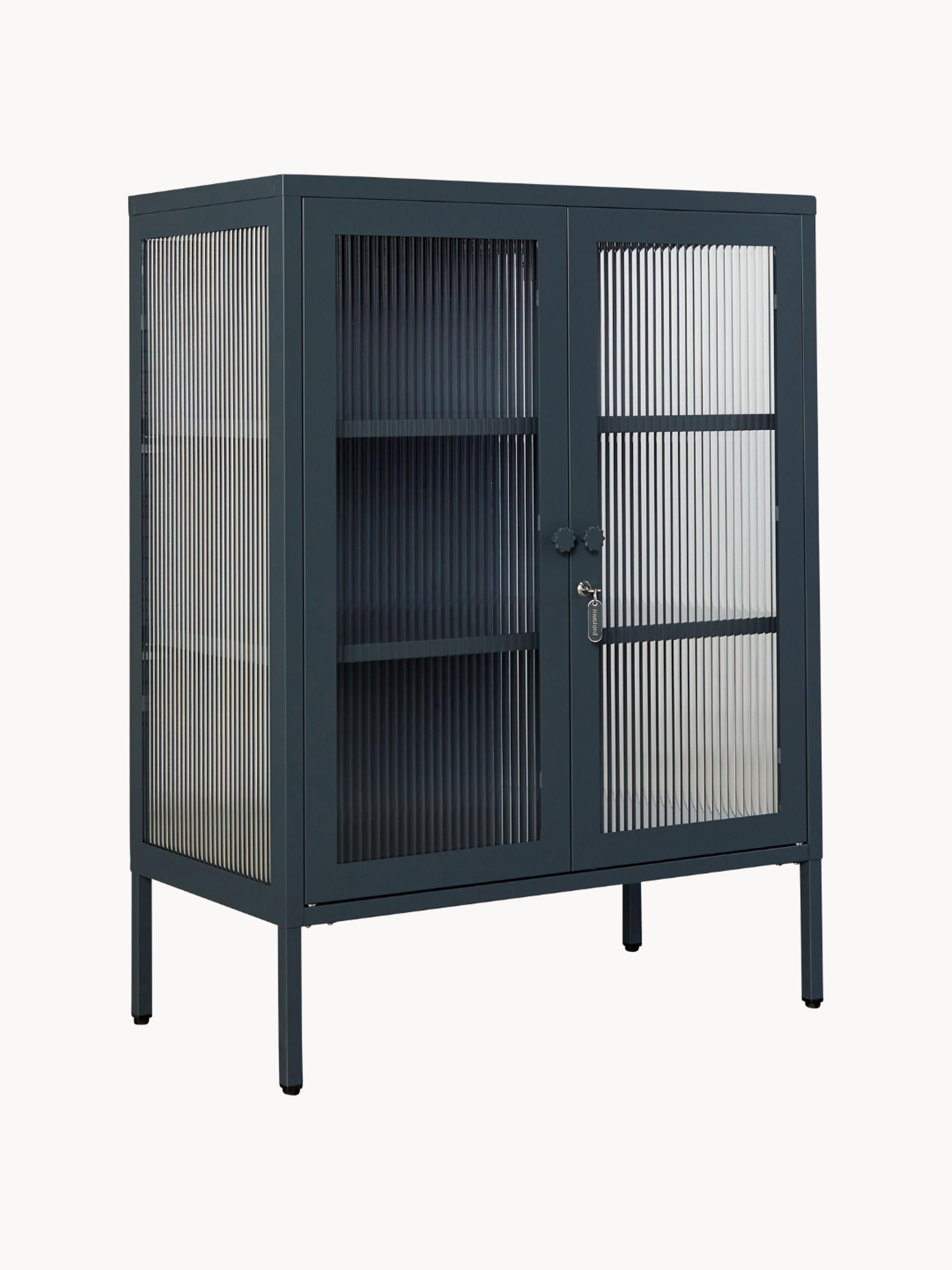 Gallery image 1 - Metal Display Cabinet The Mixer with Ribbed Glass