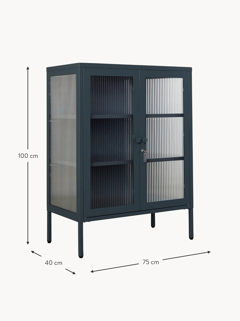 Mixer Metal Display Cabinet The with Ribbed Glass