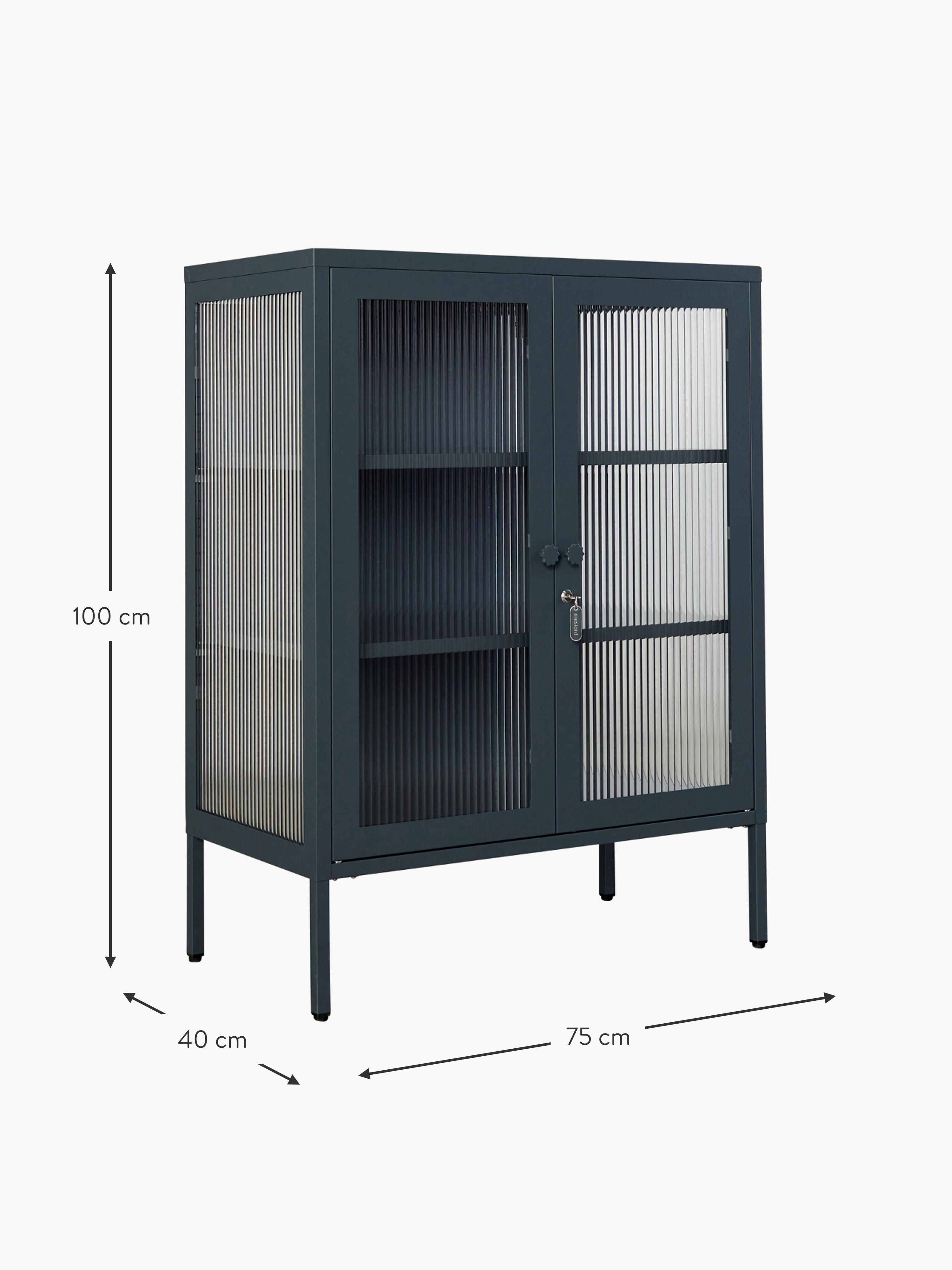 Mixer Metal Display Cabinet The with Ribbed Glass