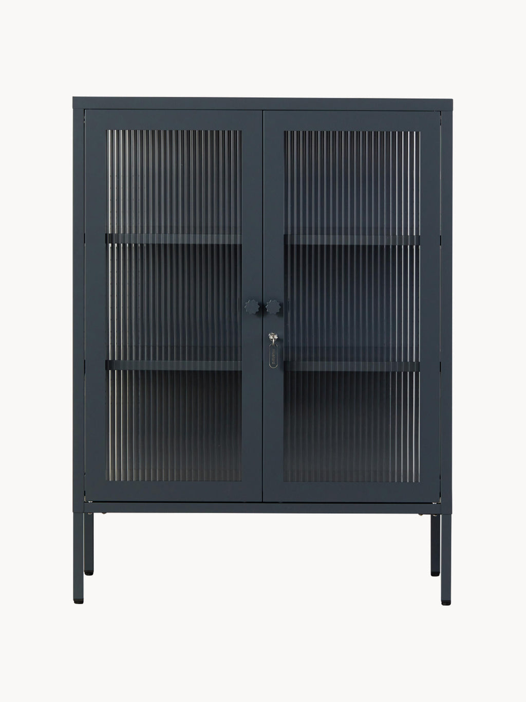 Mixer Metal Display Cabinet The with Ribbed Glass