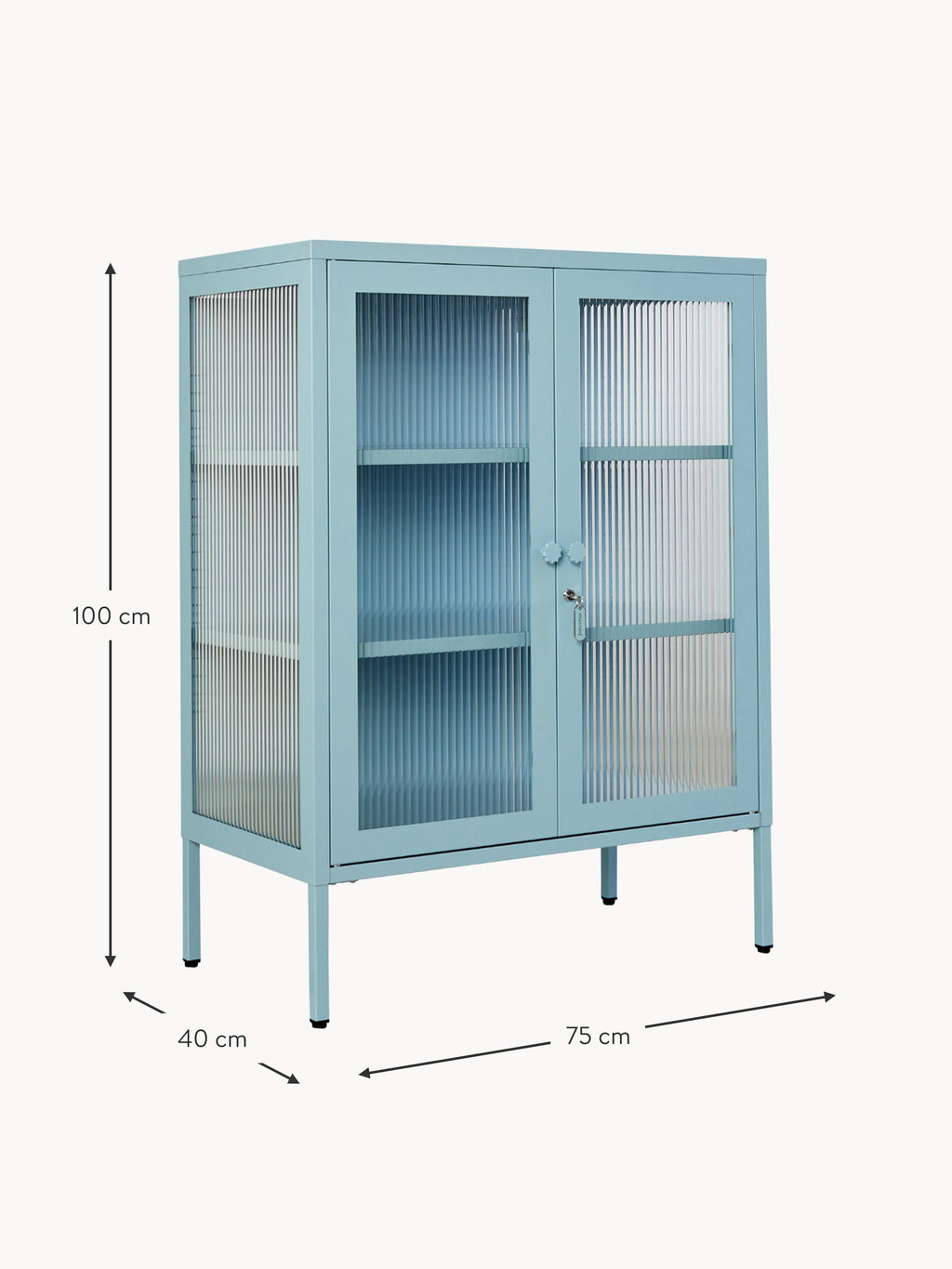 Mixer Metal Display Cabinet The with Ribbed Glass