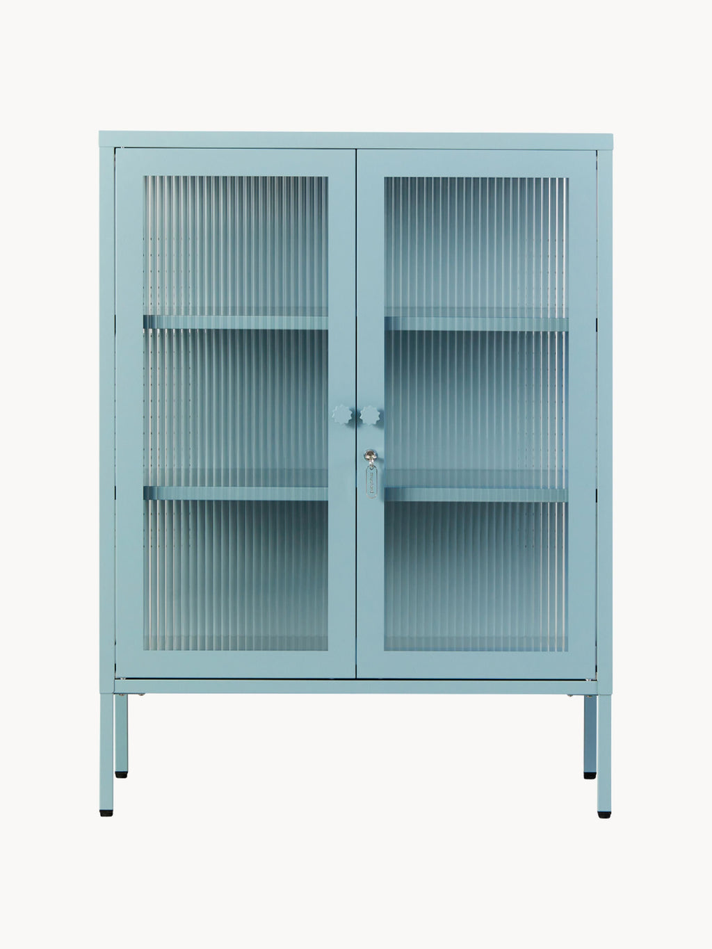 Mixer Metal Display Cabinet The with Ribbed Glass