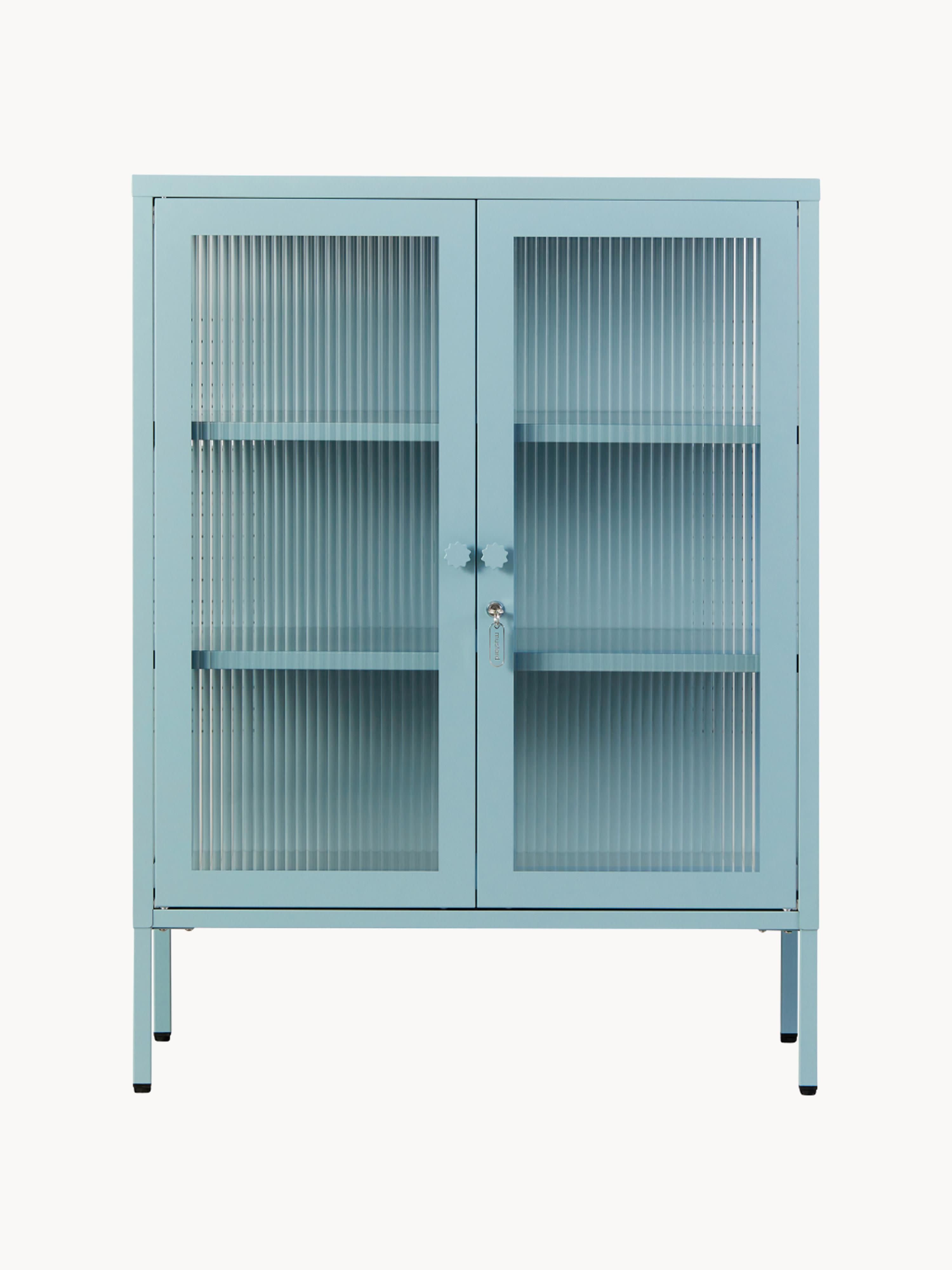 Mixer Metal Display Cabinet The with Ribbed Glass