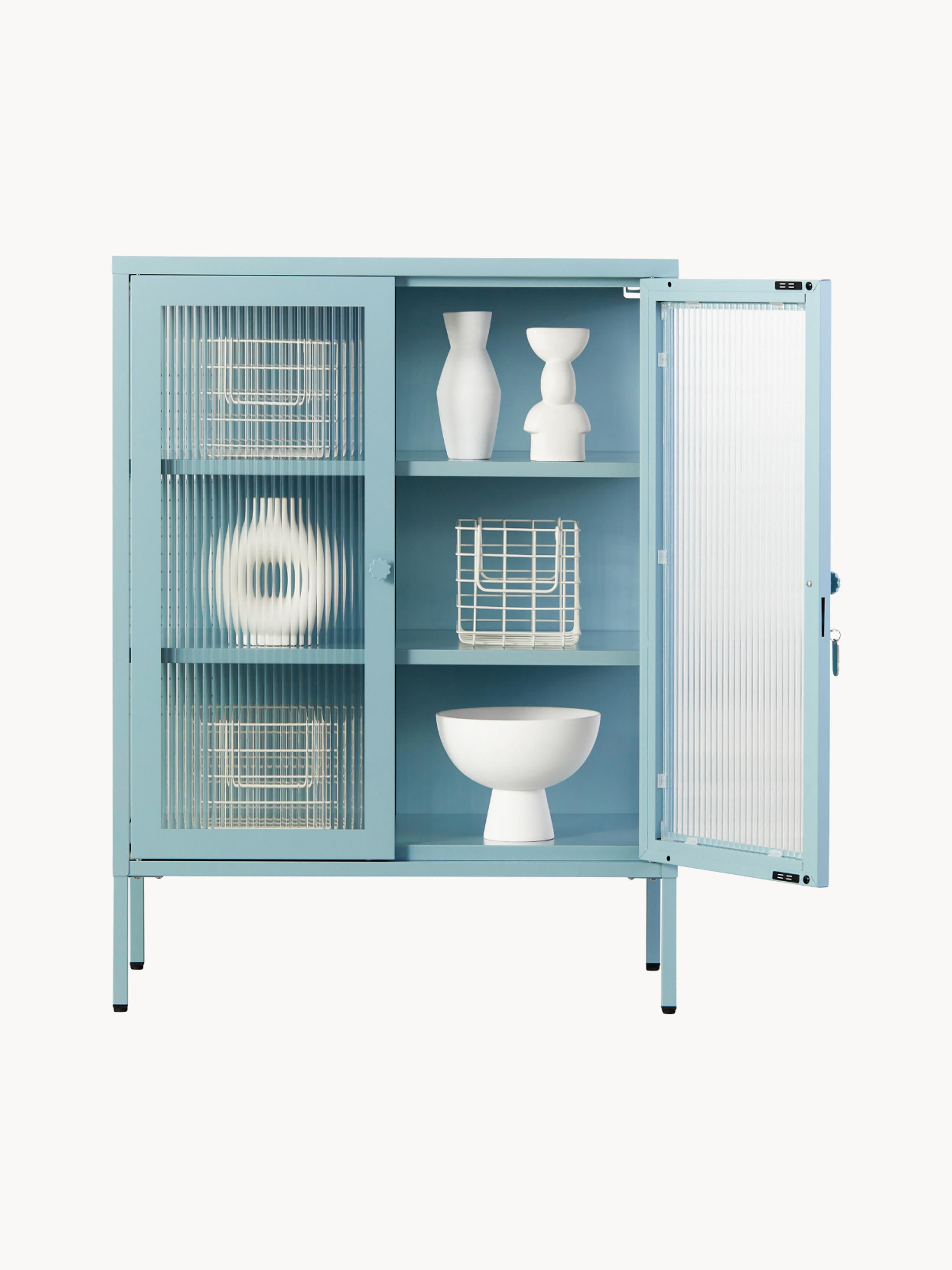 Mixer Metal Display Cabinet The with Ribbed Glass
