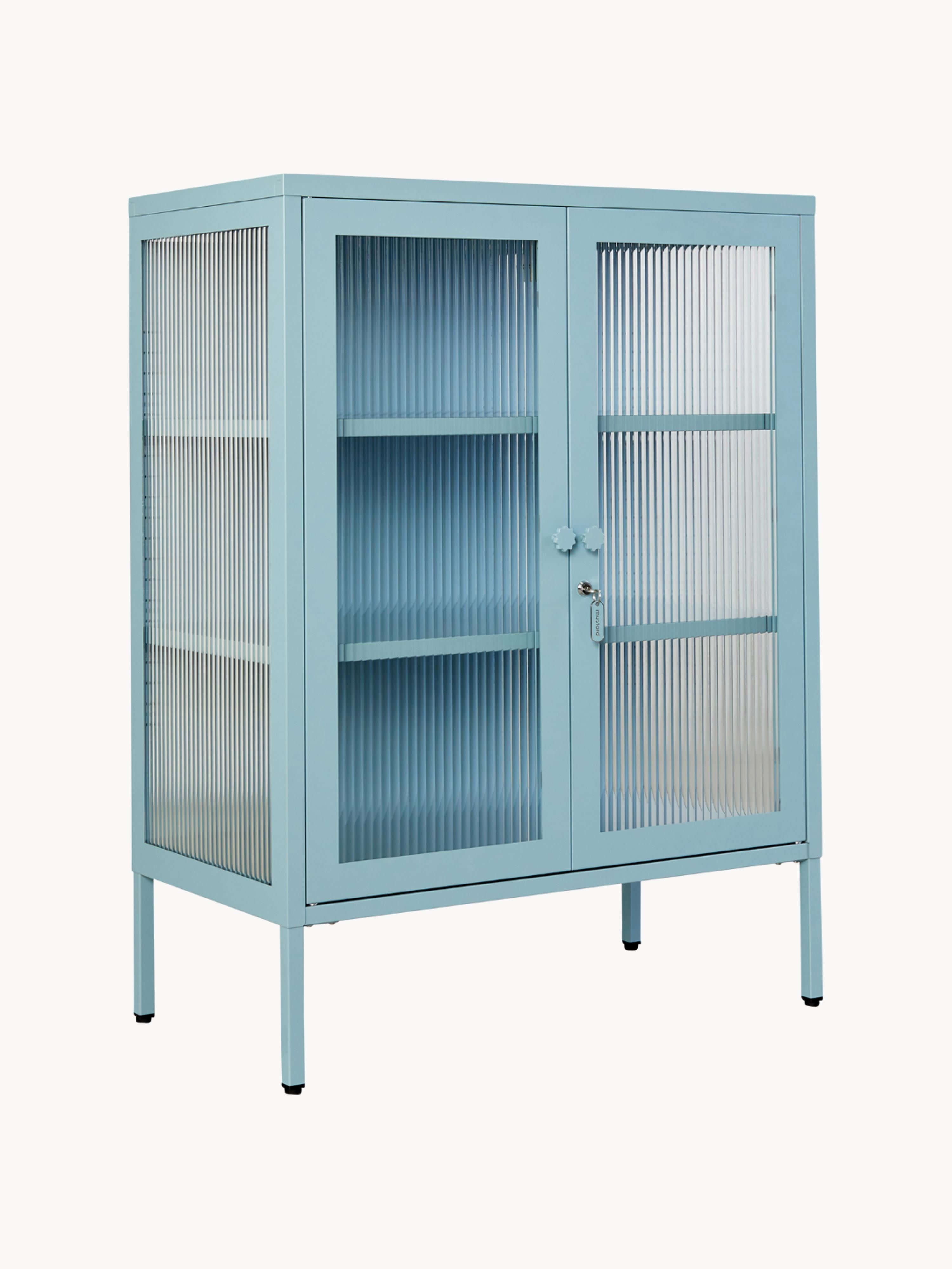 Gallery image 1 - Metal Display Cabinet The Mixer with Ribbed Glass