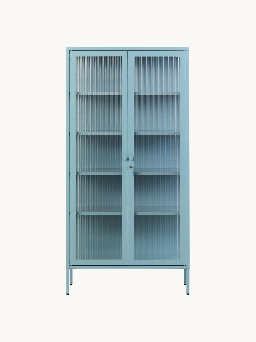 Collector Metal Display Cabinet The with Ribbed Glass