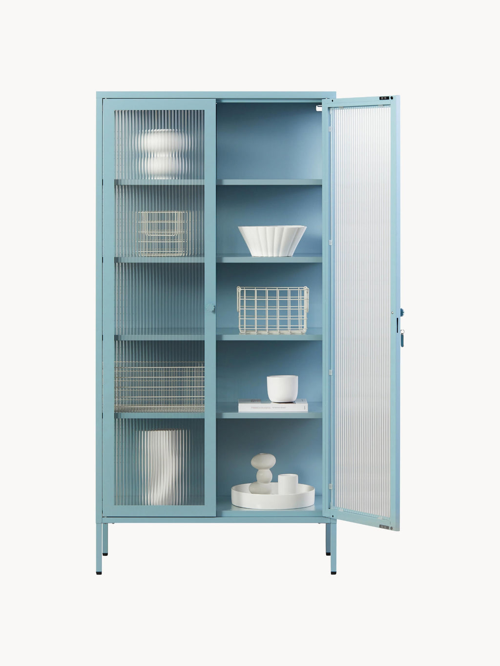 Collector Metal Display Cabinet The with Ribbed Glass