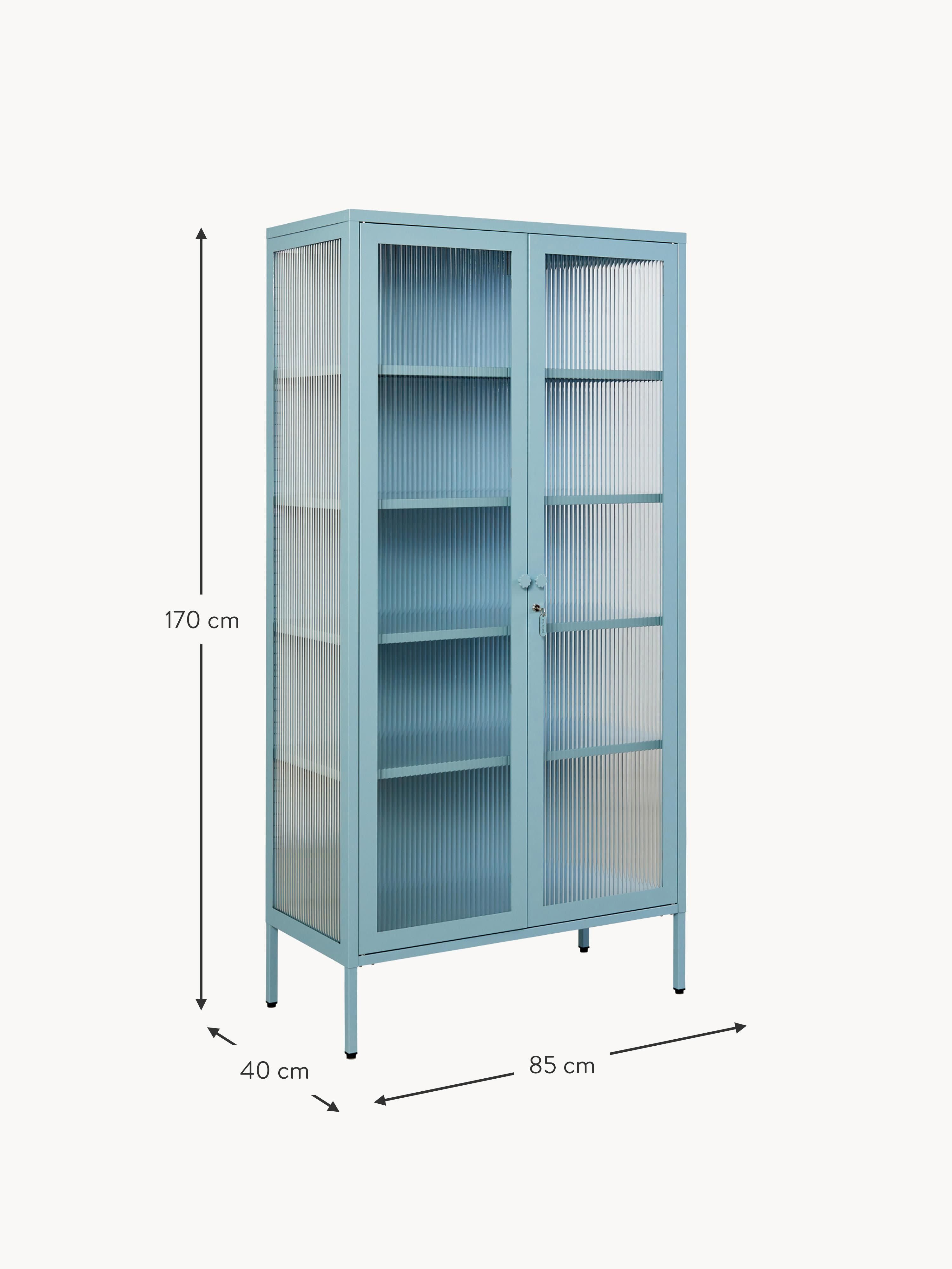 Collector Metal Display Cabinet The with Ribbed Glass