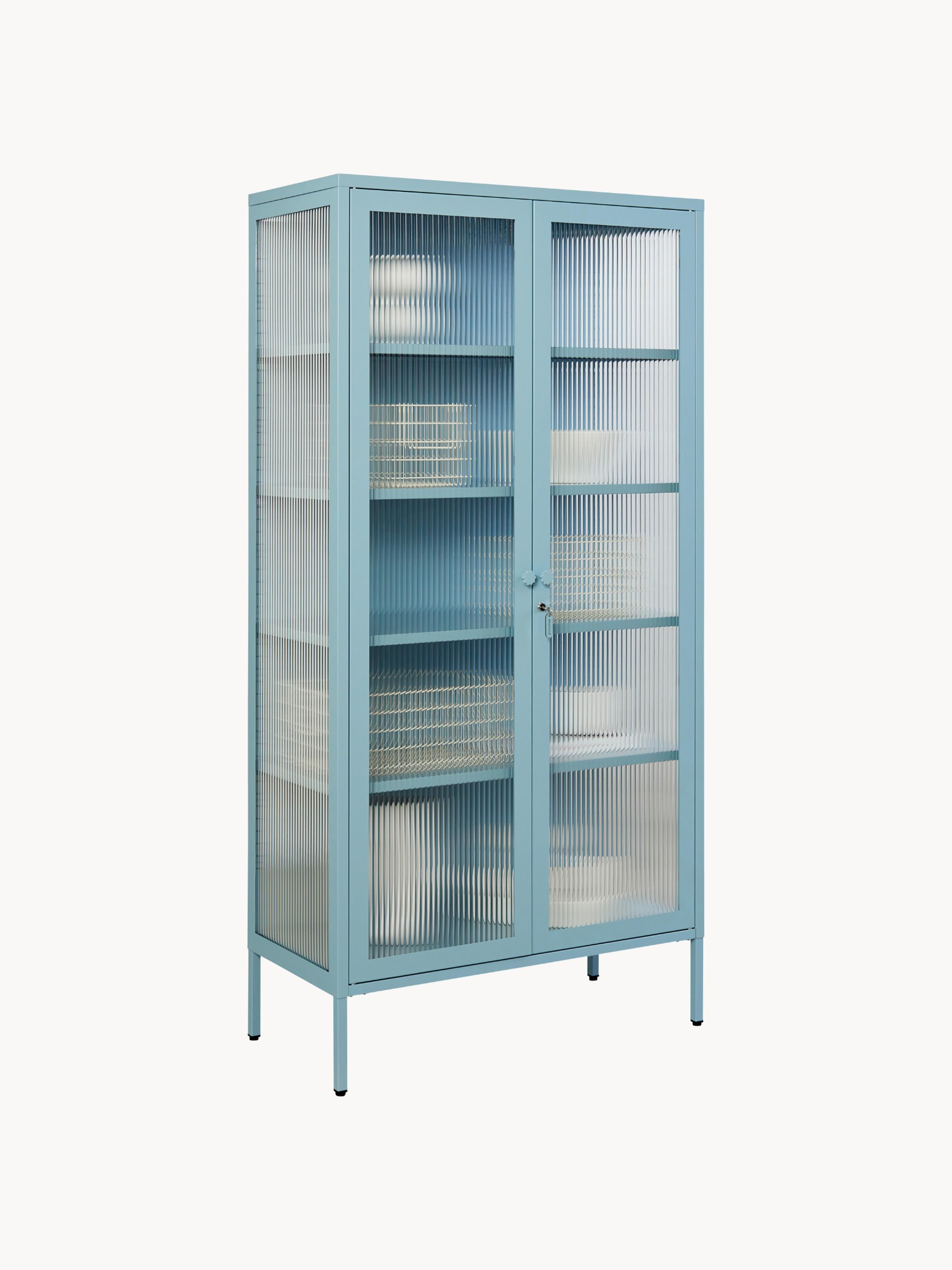 Collector Metal Display Cabinet The with Ribbed Glass