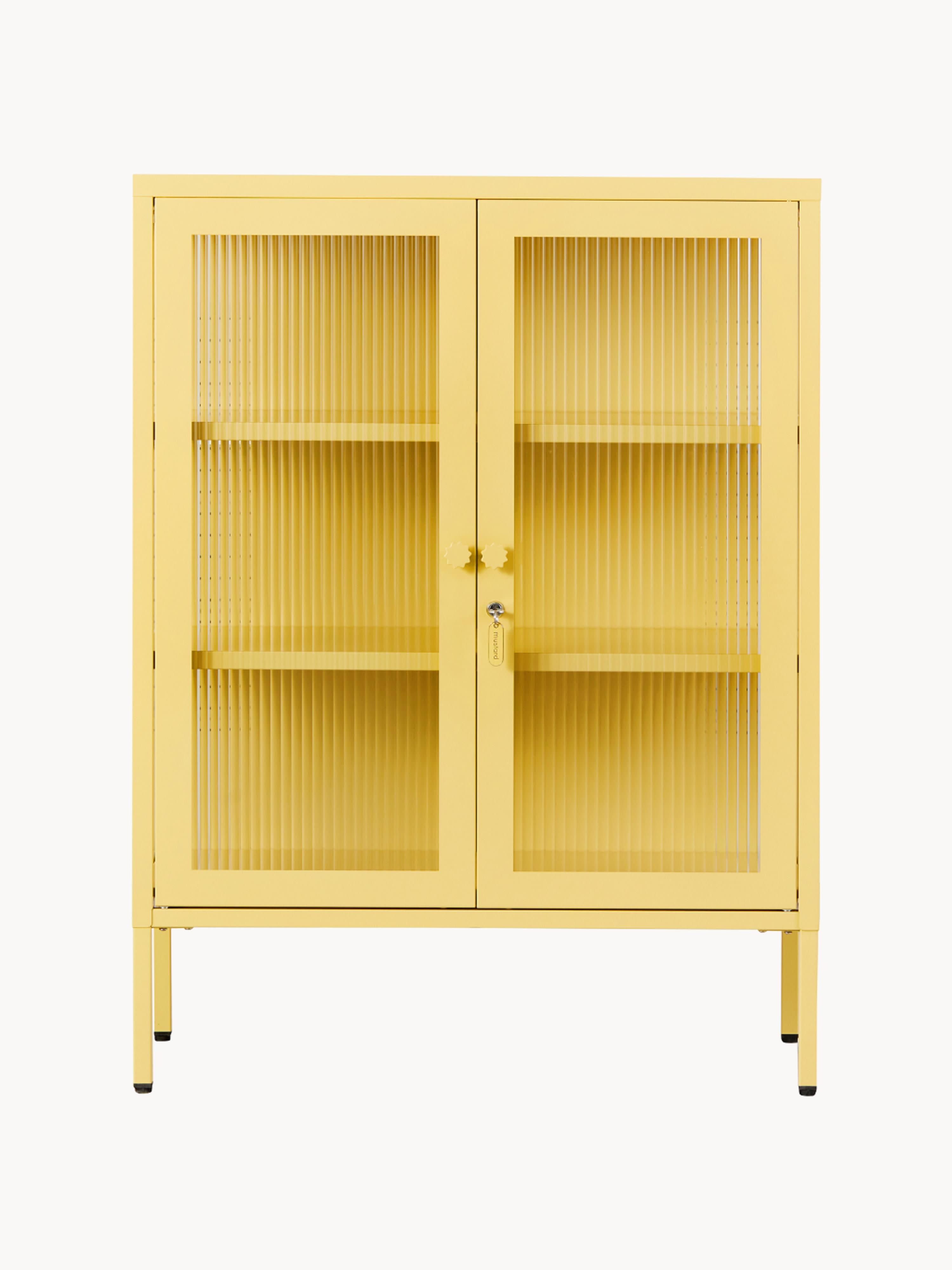 Mixer Metal Display Cabinet The with Ribbed Glass