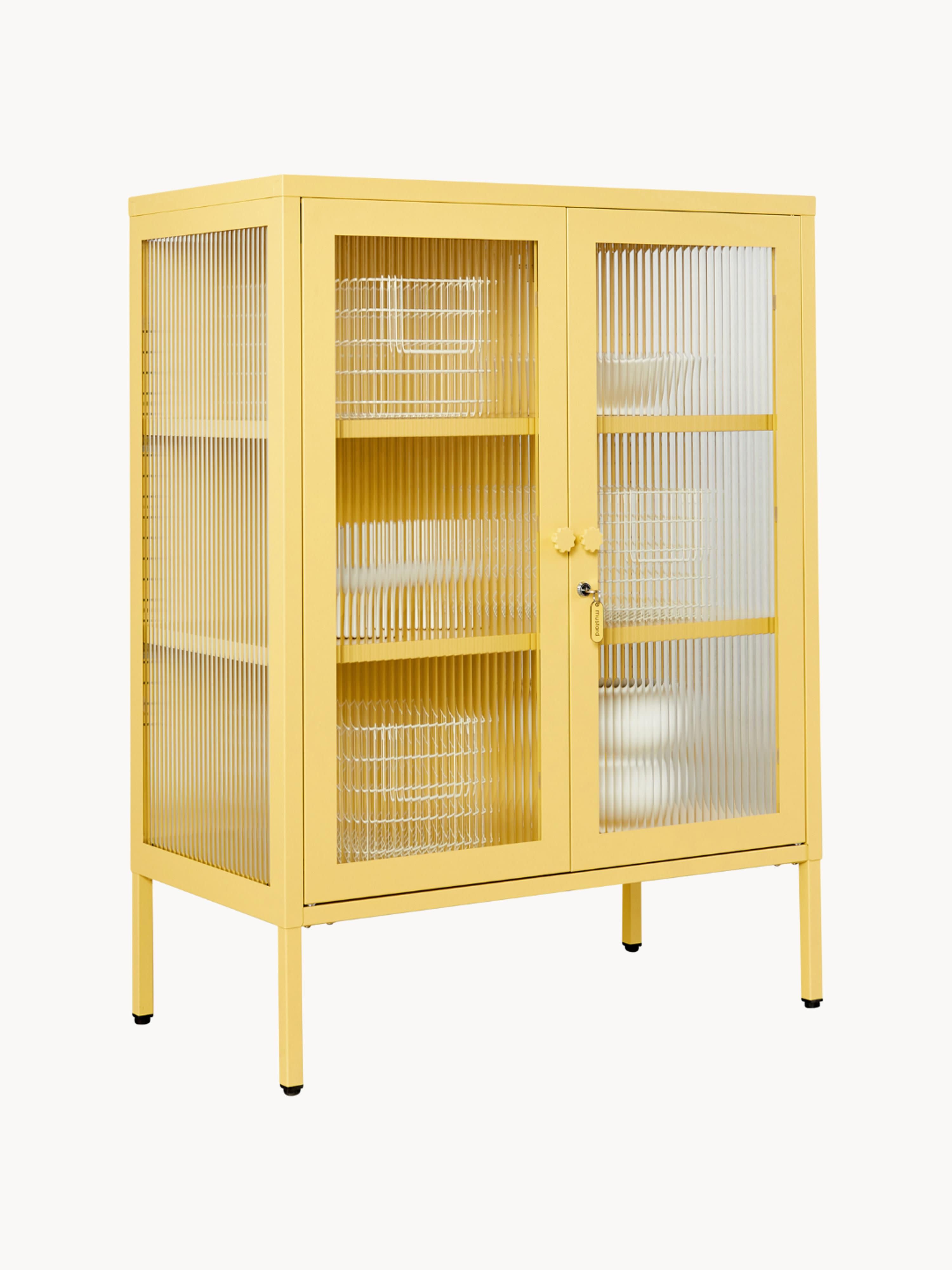 Mixer Metal Display Cabinet The with Ribbed Glass