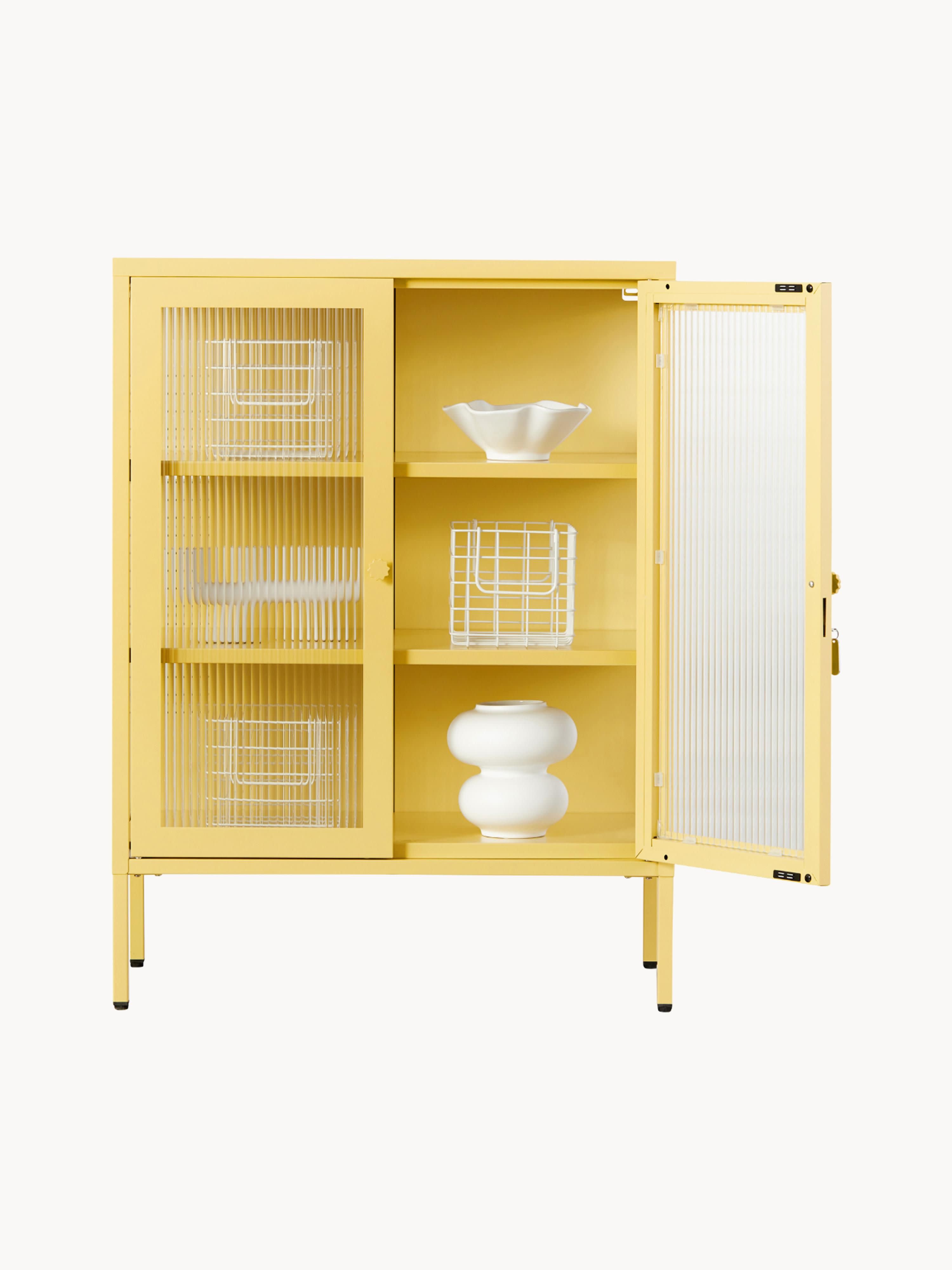 Mixer Metal Display Cabinet The with Ribbed Glass